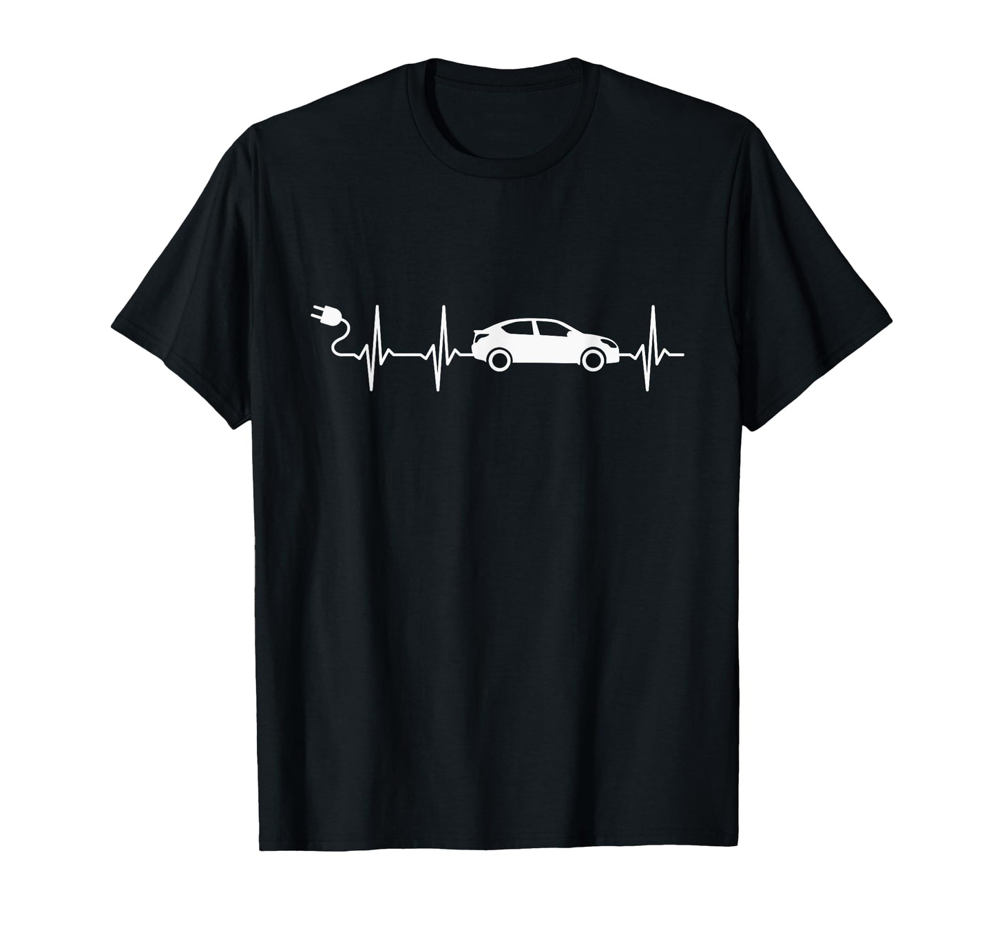 E Car Charging Cable Heartbeat Electric T-Shirt - Custom Art Print Unisex - T-Shirt, Sweatshirt, Hoodie