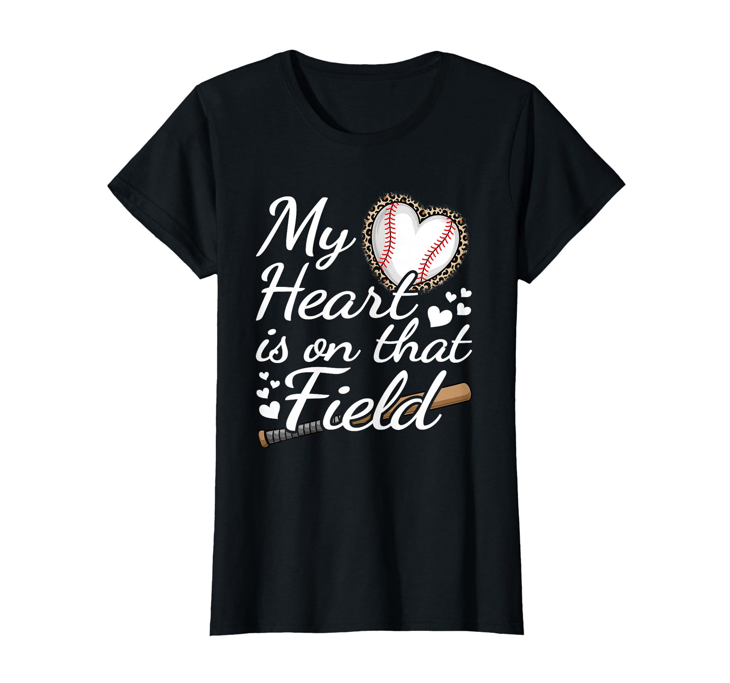 My Heart Is That Field Baseball Mom T-Shirt - Novelty Apparel Unisex - T-Shirt, Sweatshirt, Hoodie