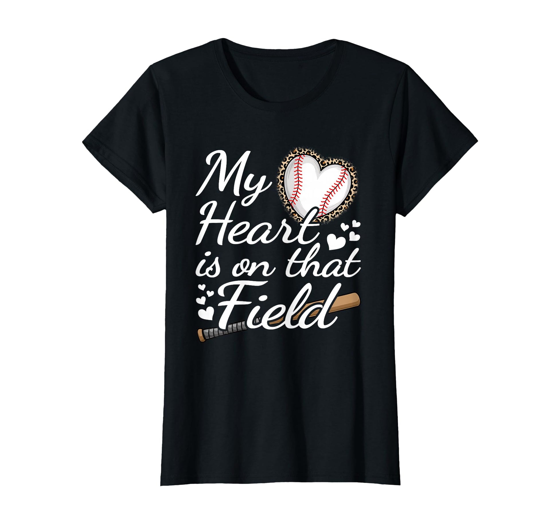 My Heart Is That Field Baseball Mom T-Shirt - Novelty Apparel Unisex - T-Shirt, Sweatshirt, Hoodie