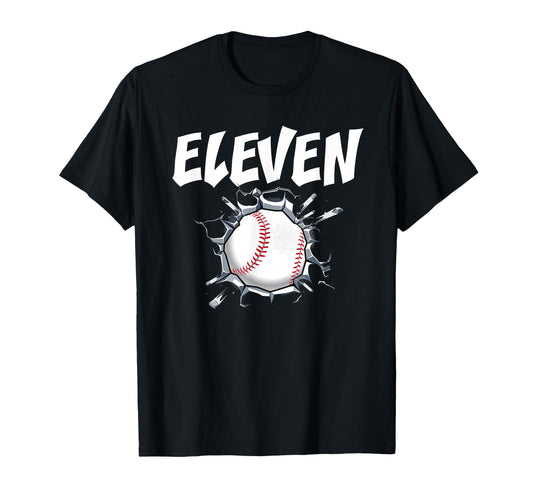 11 Year Old Baseball Birthday Party T-Shirt - Minimalist Print for Adults - T-Shirt, Sweatshirt, Hoodie