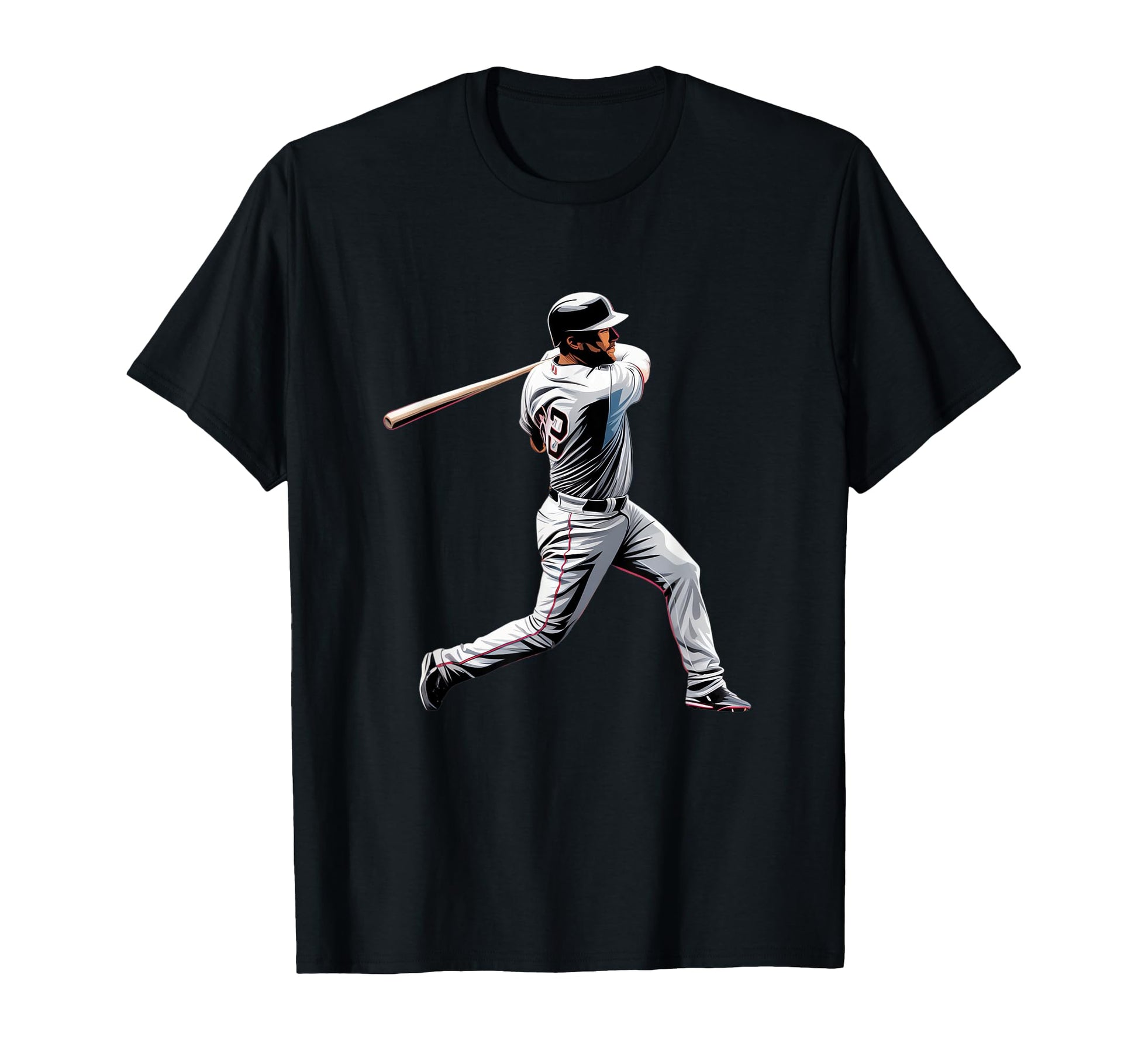 Home Run Baseball Player Dynamic Swing T-Shirt - Custom Art Print Men Women - T-Shirt, Sweatshirt, Hoodie