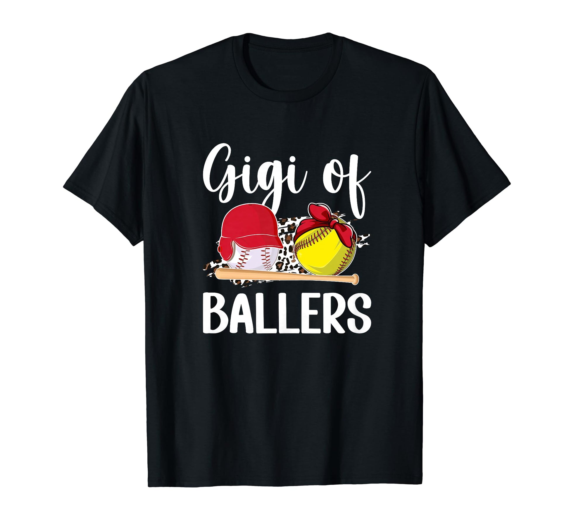 Gigi Ballers Leopard Softball Baseball T-Shirt - Minimalist Print Unisex - T-Shirt, Sweatshirt, Hoodie