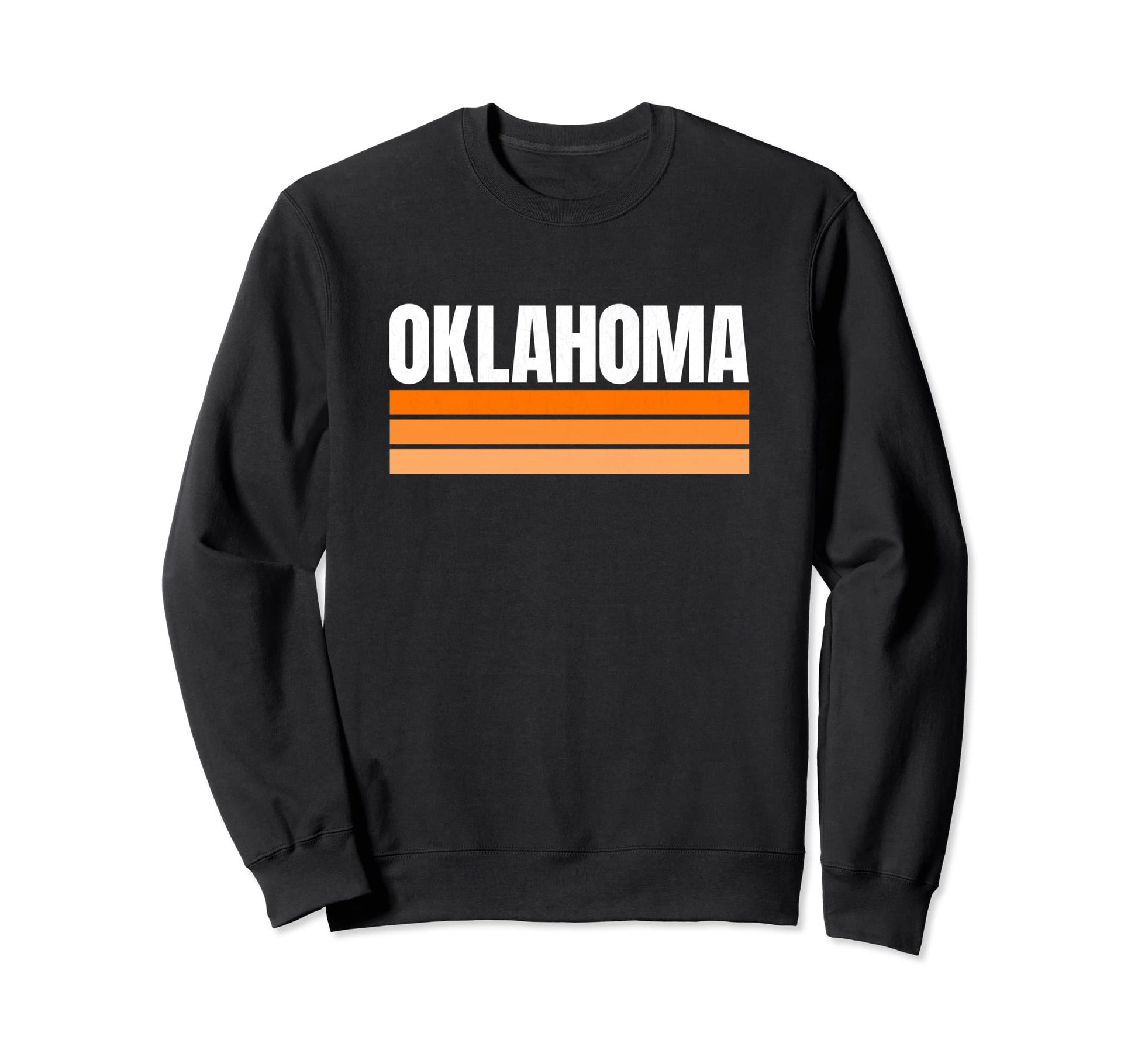 Orange Striped Oklahoma Oklahoma Sweatshirt - Streetwear Style Unisex - T-Shirt, Sweatshirt, Hoodie