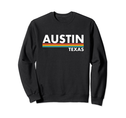 Austin Texas Stripes Sweatshirt - Custom Art Print for Adults - T-Shirt, Sweatshirt, Hoodie