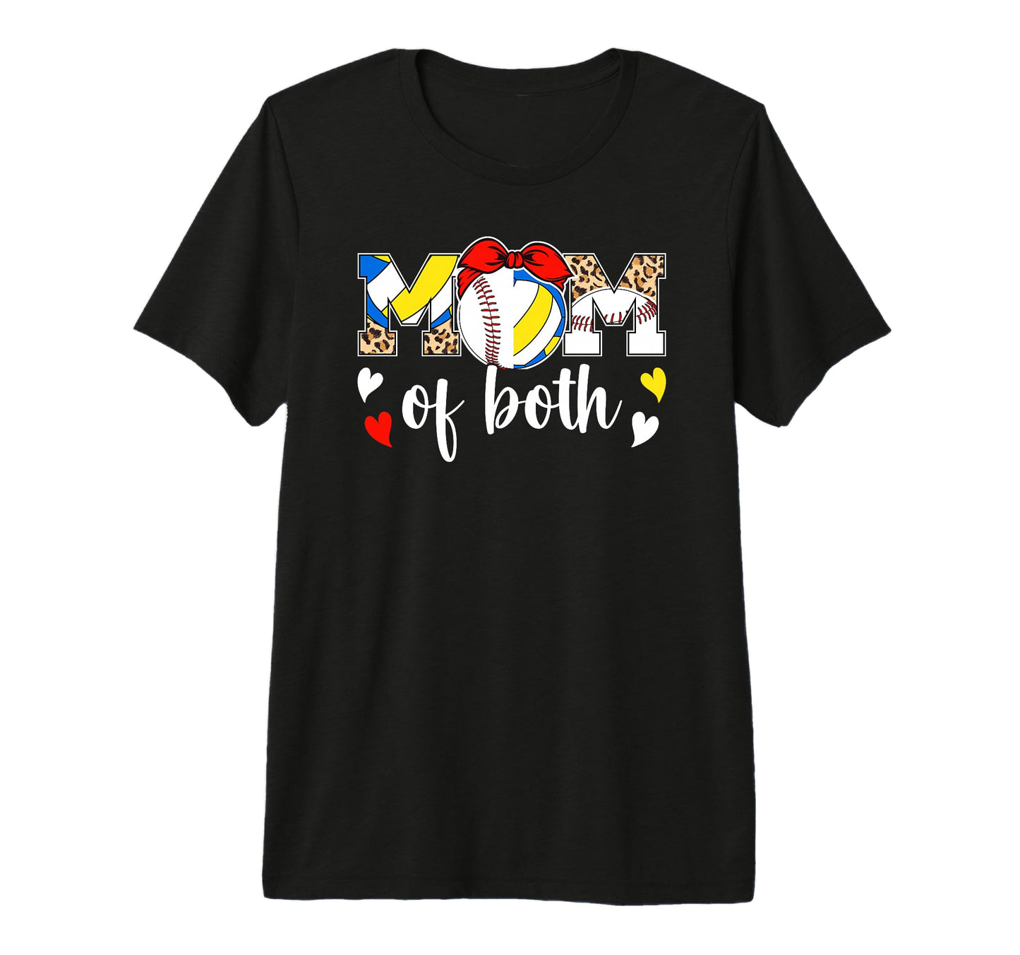 Mom Both Leopard Volleyball Baseball T-Shirt - Streetwear Style for Adults - T-Shirt, Sweatshirt, Hoodie