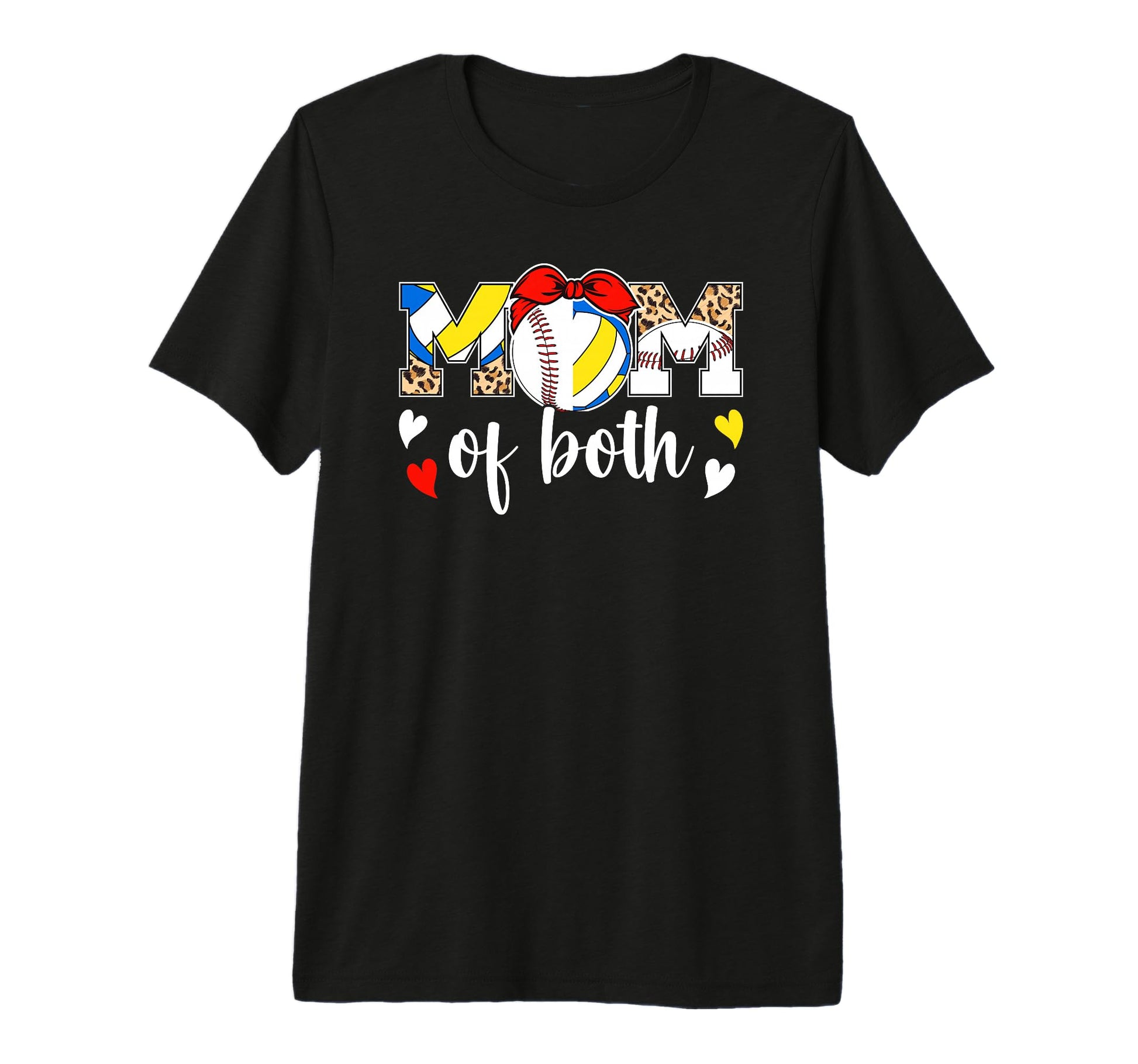 Mom Both Leopard Volleyball Baseball T-Shirt - Streetwear Style for Adults - T-Shirt, Sweatshirt, Hoodie