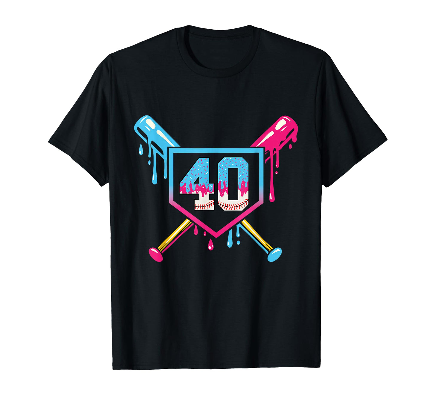 Baseball Drip Number 40 Player Ice T-Shirt - Unique Graphic Men Women - T-Shirt, Sweatshirt, Hoodie