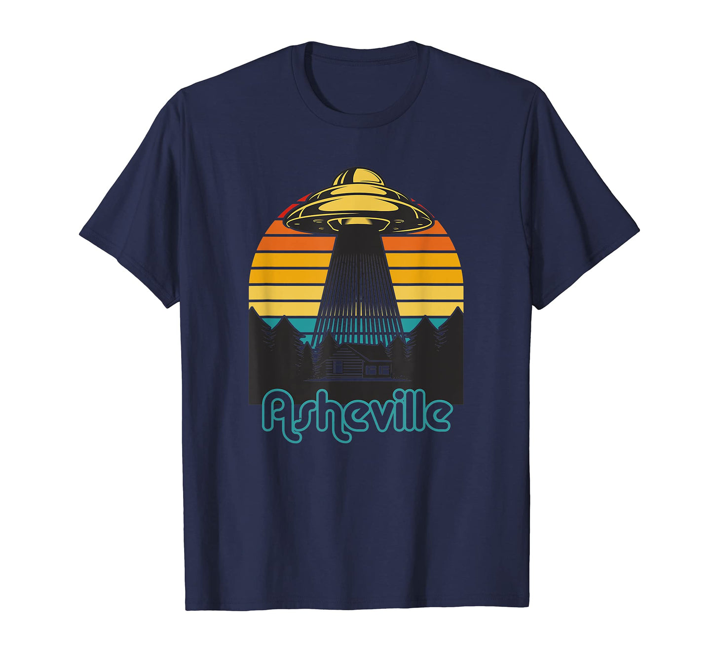 Ufo Alien Sunset Western North Carolina T-Shirt - Minimalist Print Unisex - T-Shirt, Sweatshirt, Hoodie