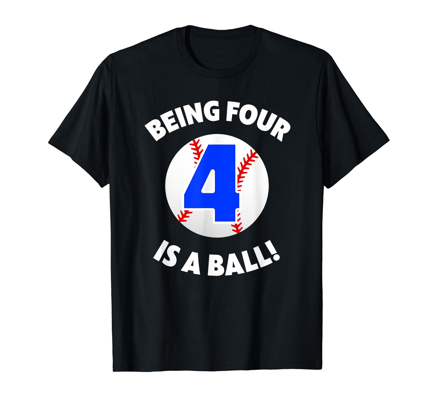 Fourth Birthday Baseball Sports T-Shirt - Custom Art Print Unisex - T-Shirt, Sweatshirt, Hoodie