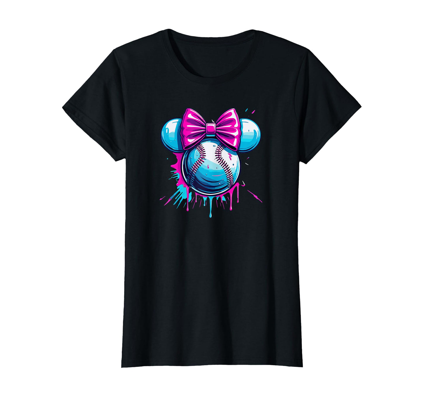 Drip Baseball Bow Basebal T-Shirt - Unique Graphic Men Women - T-Shirt, Sweatshirt, Hoodie