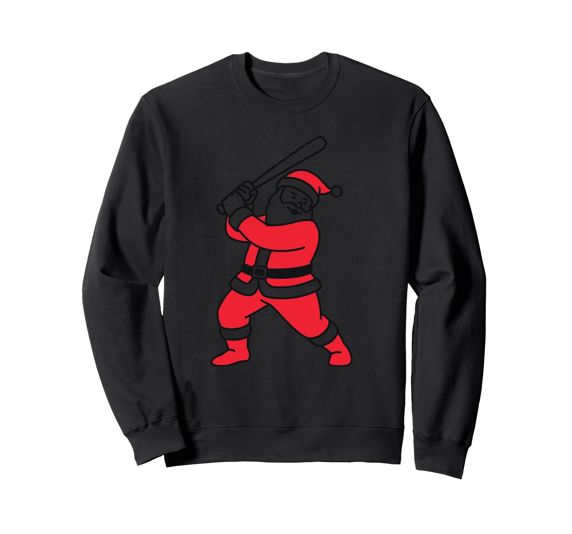 Santa Playing Baseball Funny Baseball Sweatshirt - Minimalist Print Unisex - T-Shirt, Sweatshirt, Hoodie