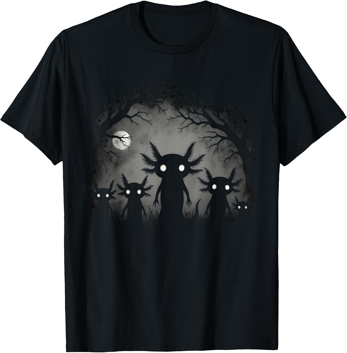Creepy Gothic Axolotl Aesthetic Horror Grunge Goth - Adult & Kids T-Shirts, Sweatshirts & Hoodies apparel design preview 1