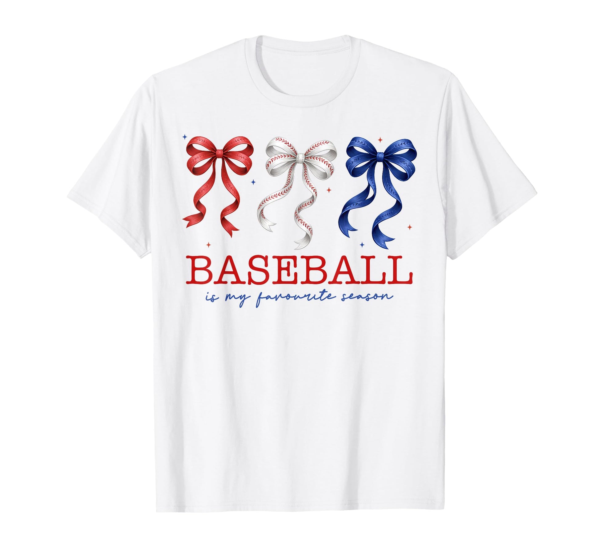 Baseball Season Coquette Bow Baseball T-Shirt - Novelty Apparel for Adults - T-Shirt, Sweatshirt, Hoodie