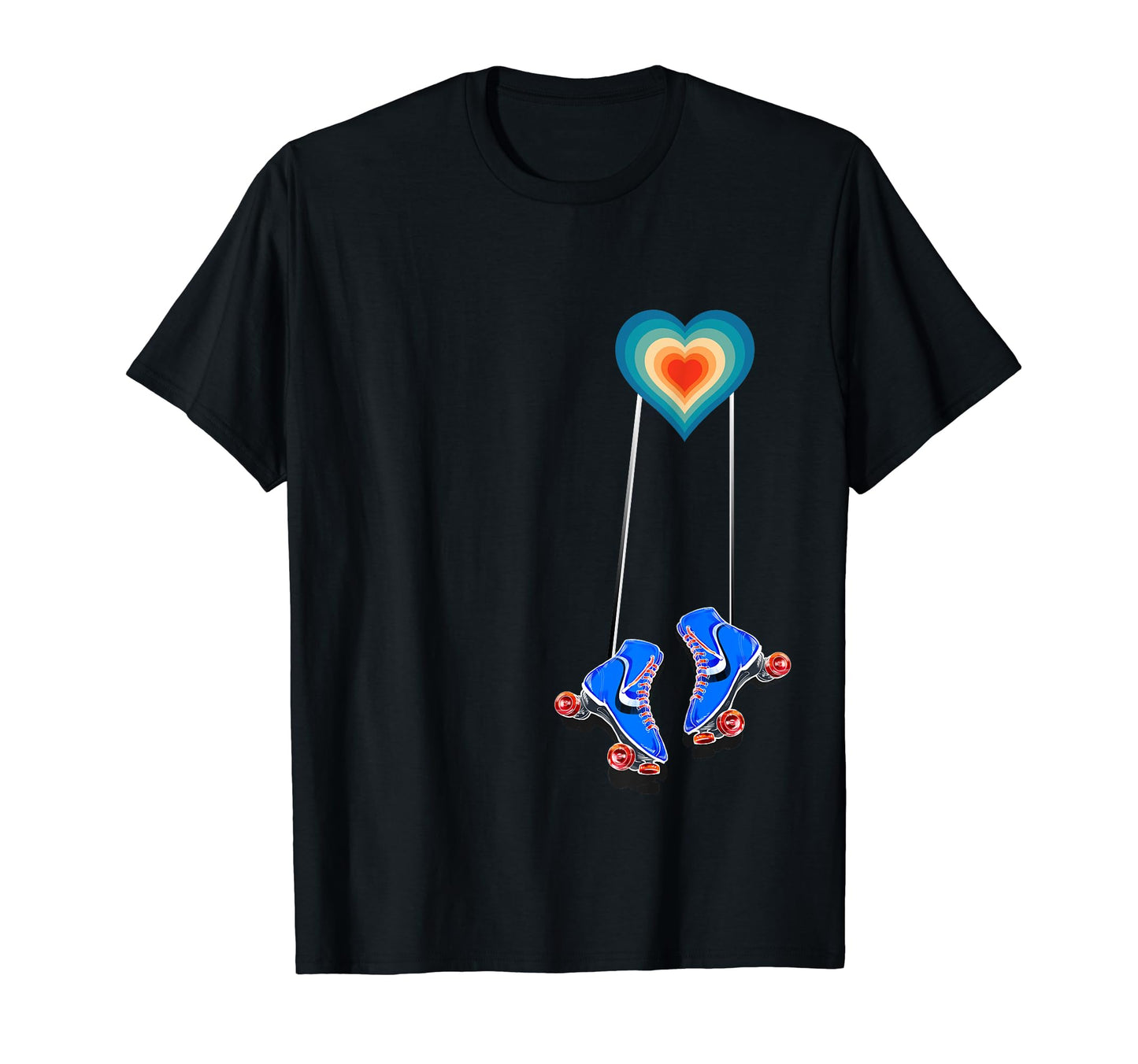 70S Pocket Heart Roller Skating T-Shirt - Aesthetic Graphic Unisex - T-Shirt, Sweatshirt, Hoodie