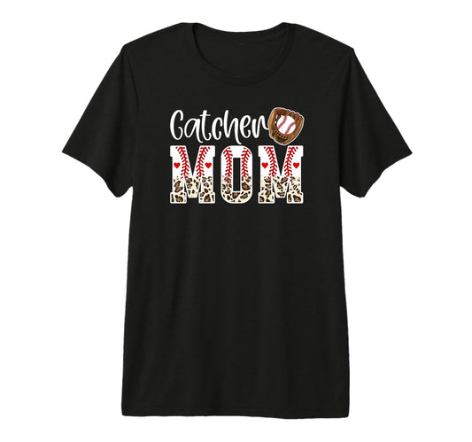 Baseball Catcher Mom Leopard Mom T-Shirt - Streetwear Style for Adults - T-Shirt, Sweatshirt, Hoodie