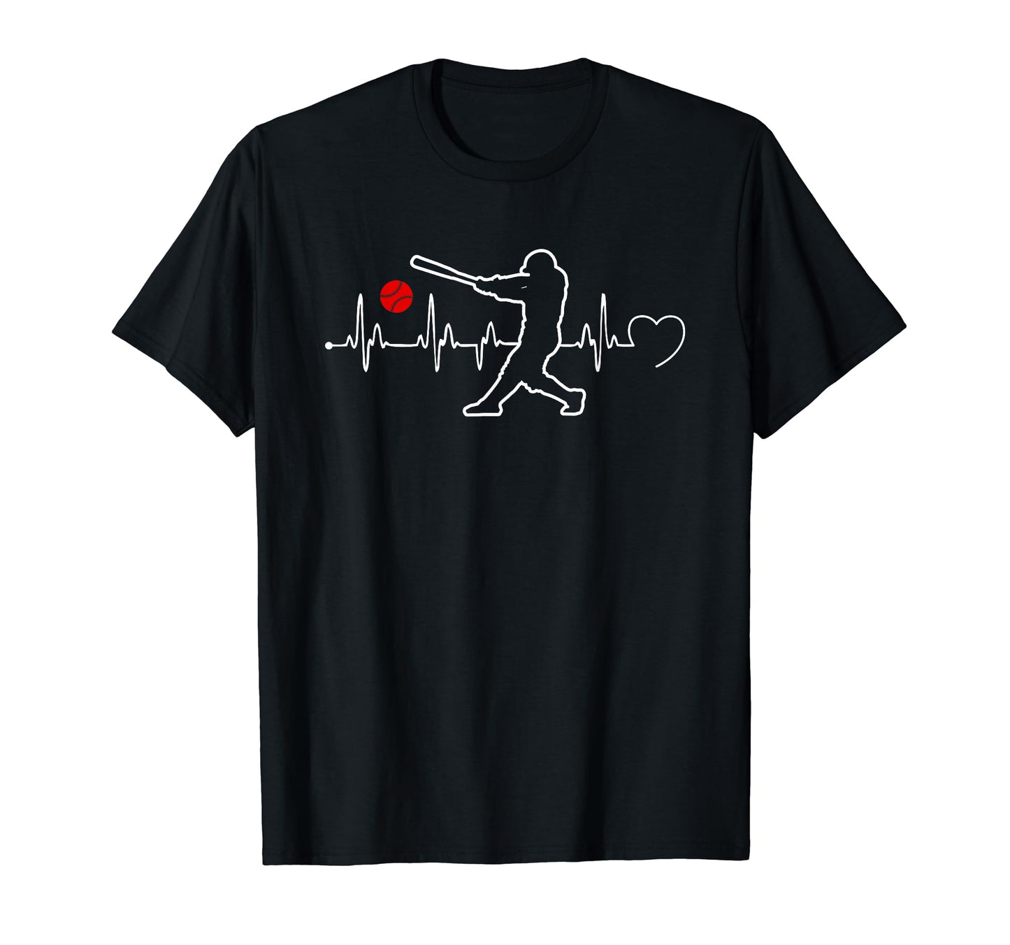Baseball Heartbeat Heartbeat Baseball T-Shirt - Trendy Graphic Men Women - T-Shirt, Sweatshirt, Hoodie