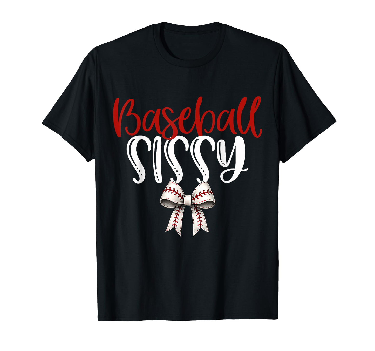 Baseball Sissy Coquette Bow Game Day T-Shirt - Custom Art Print Unisex - T-Shirt, Sweatshirt, Hoodie