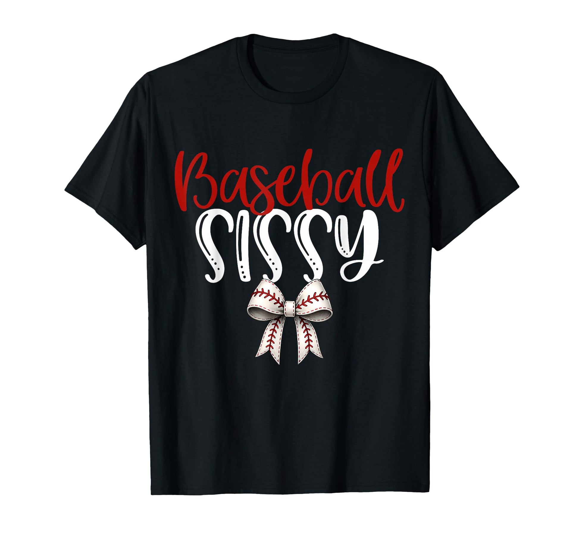 Baseball Sissy Coquette Bow Game Day T-Shirt - Custom Art Print Unisex - T-Shirt, Sweatshirt, Hoodie