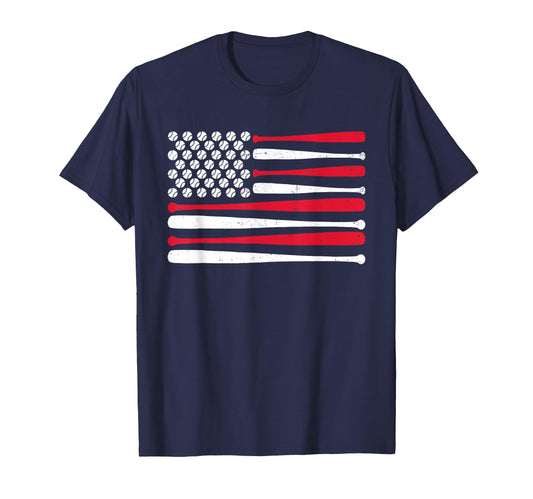 American Flag Baseball Usa Baseball T-Shirt - Minimalist Print for Adults - T-Shirt, Sweatshirt, Hoodie