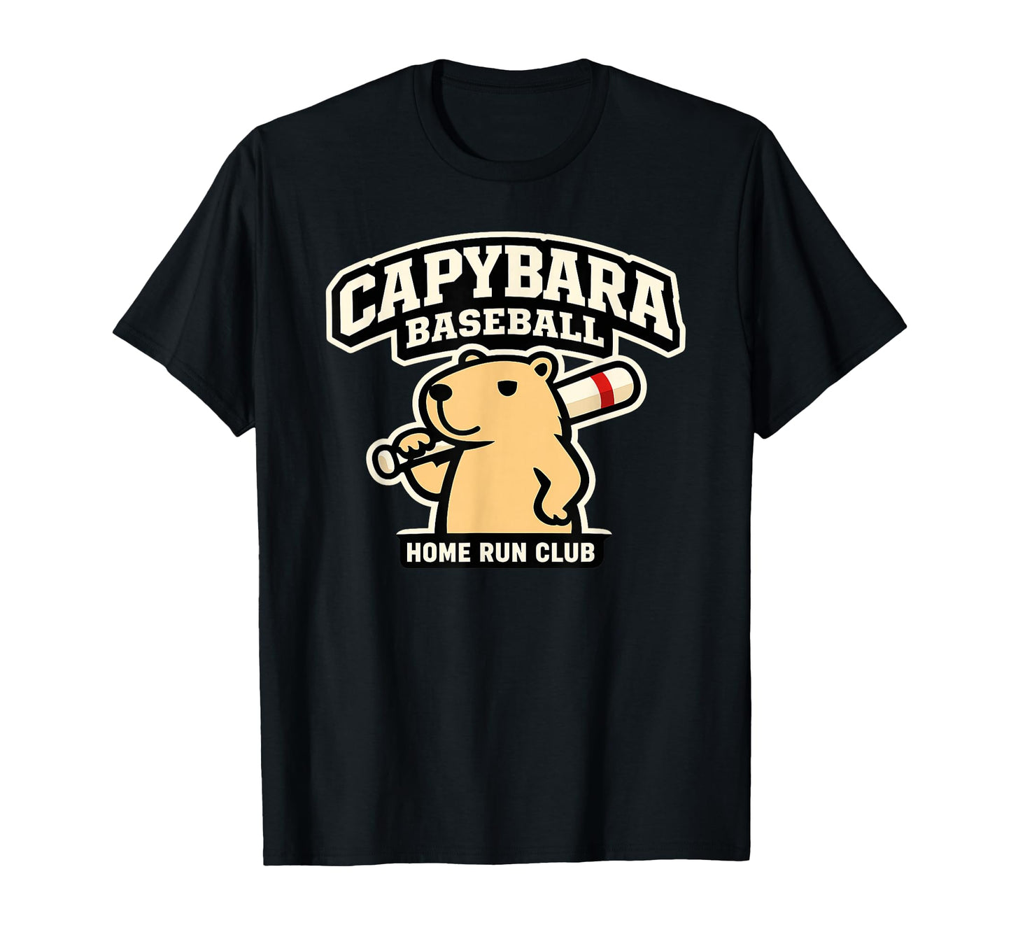 Capybara Baseball Home Run Club Funny T-Shirt - Novelty Apparel for Adults - T-Shirt, Sweatshirt, Hoodie
