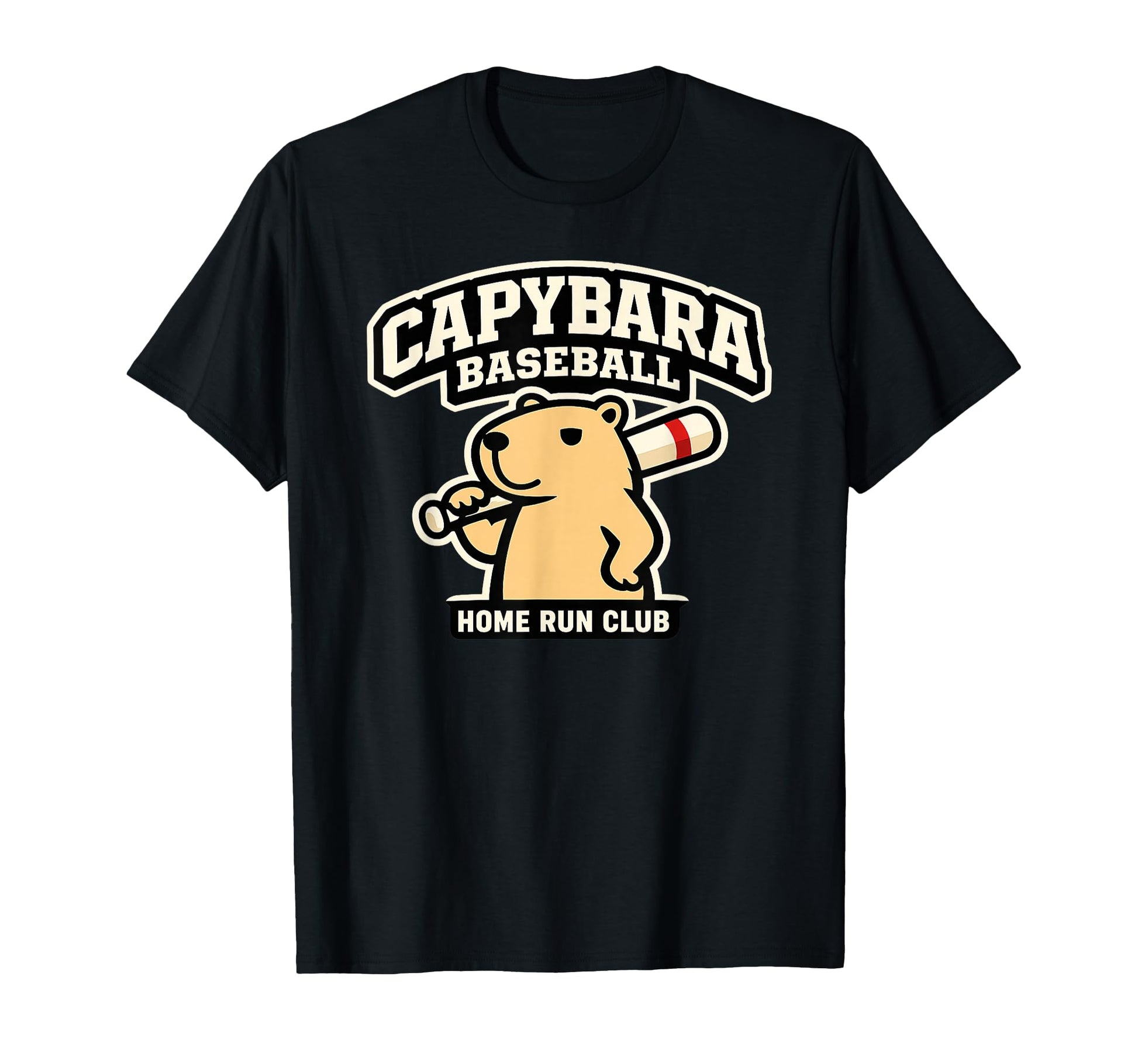 Capybara Baseball Home Run Club Funny T-Shirt - Novelty Apparel for Adults - T-Shirt, Sweatshirt, Hoodie