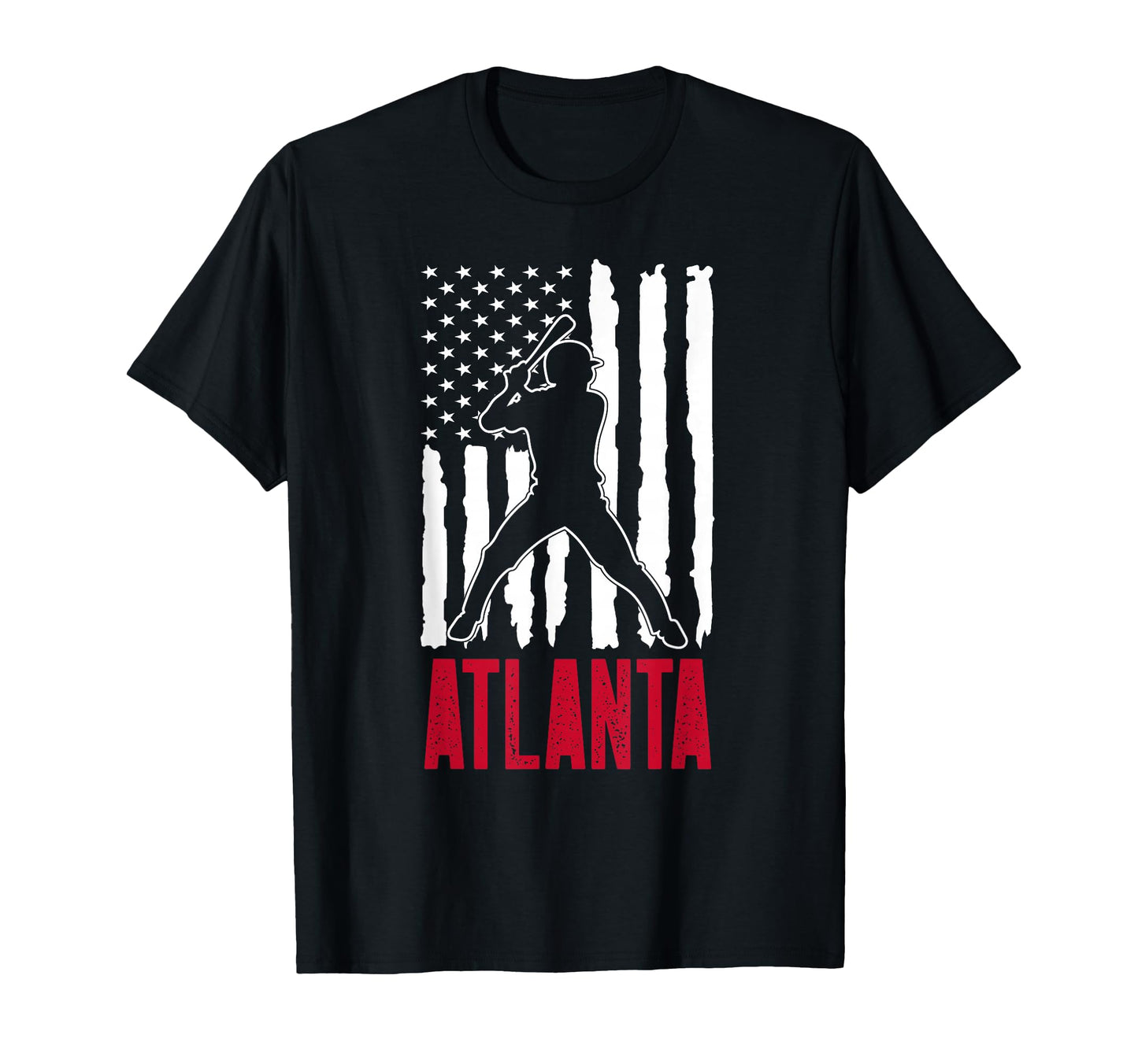 Atlanta American Flag Distressed T-Shirt - Minimalist Print for Adults - T-Shirt, Sweatshirt, Hoodie