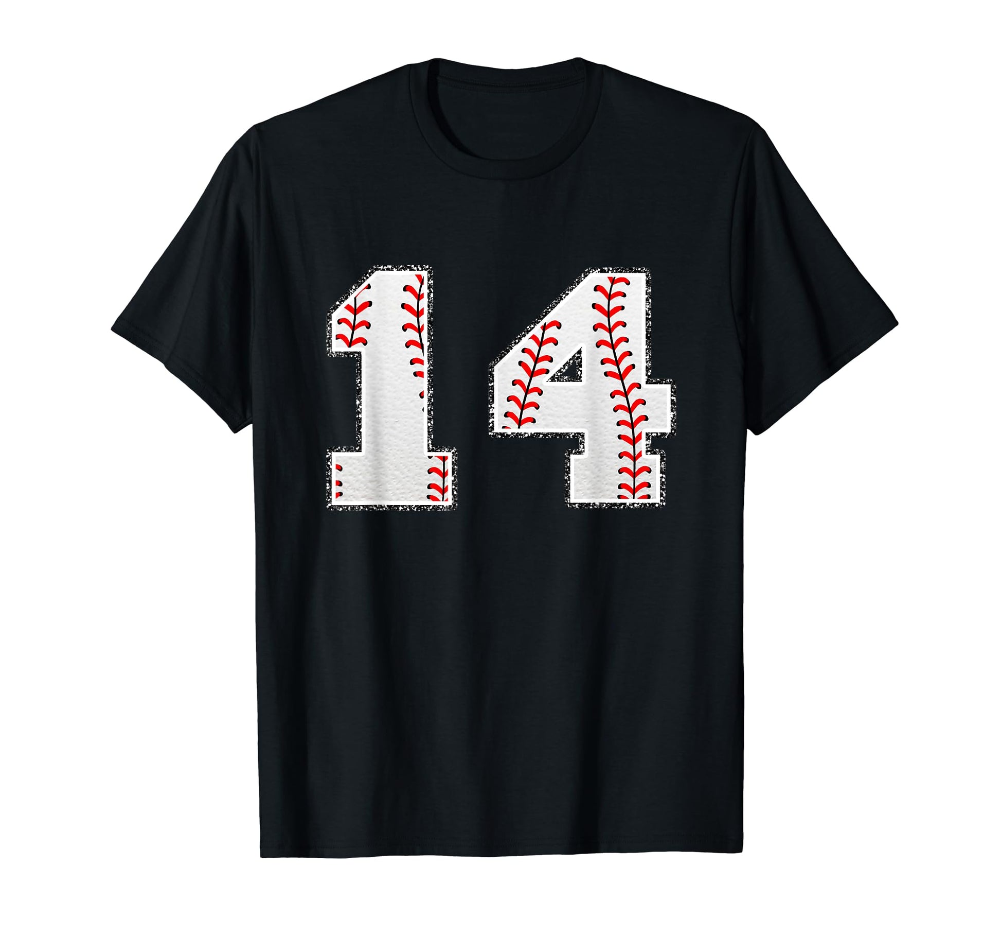 Number 14 Baseball Distressed Number T-Shirt - Minimalist Print for Adults - T-Shirt, Sweatshirt, Hoodie