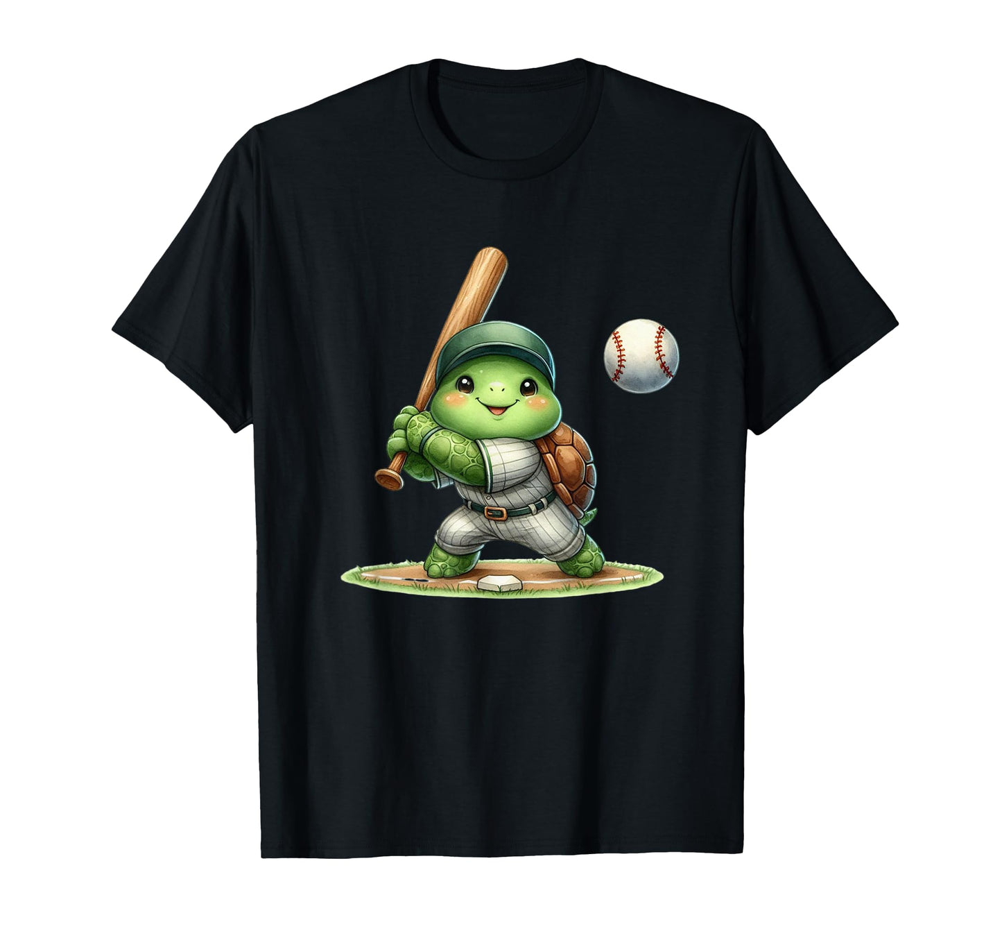 Adorable Turtle Baseball Player T-Shirt - Casual Everyday Wear Men Women - T-Shirt, Sweatshirt, Hoodie