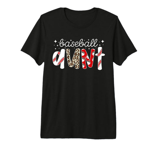 Baseball Aunt Leopard Aunt Baseball T-Shirt - Custom Art Print for Adults - T-Shirt, Sweatshirt, Hoodie