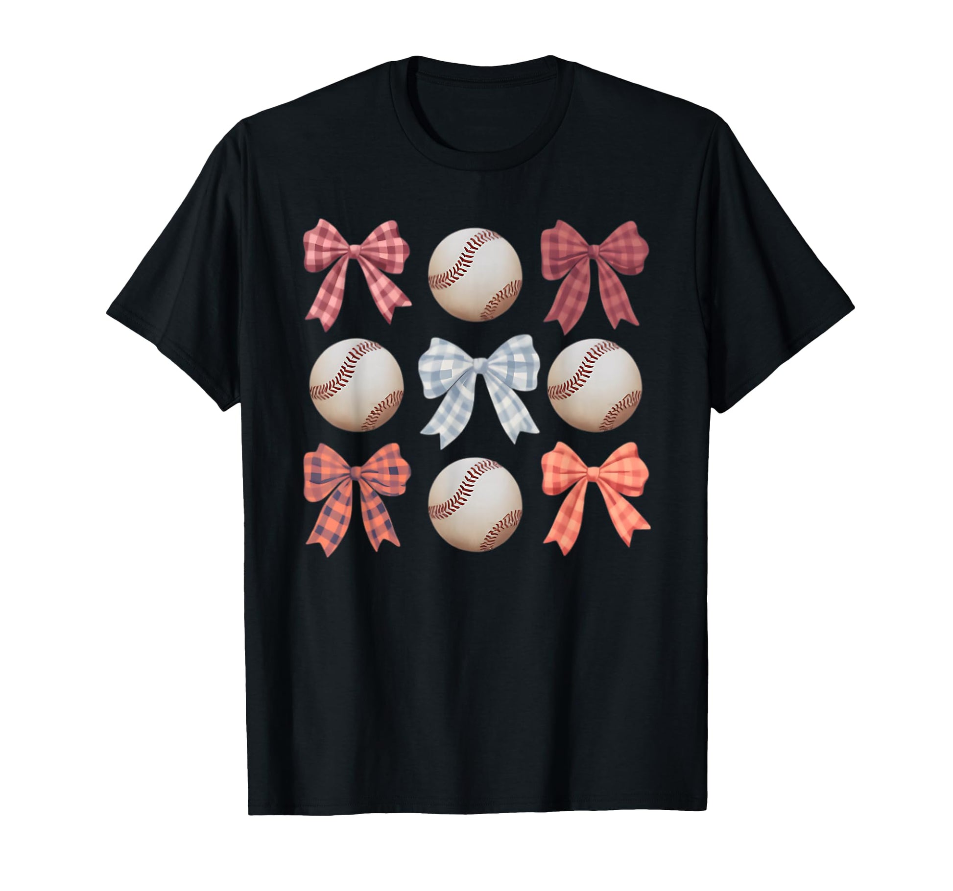 Baseball Coquette Bow Mom Sister T-Shirt - Minimalist Print for Adults - T-Shirt, Sweatshirt, Hoodie