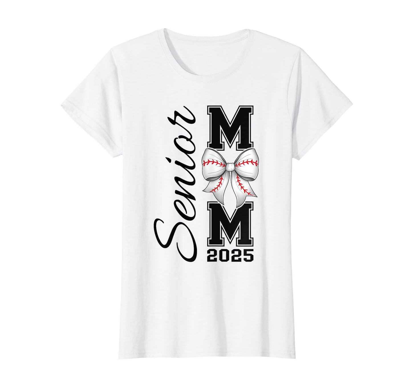 Senior Mom 2025 Baseball Bow Coquette T-Shirt - Graphic Print Men Women - T-Shirt, Sweatshirt, Hoodie