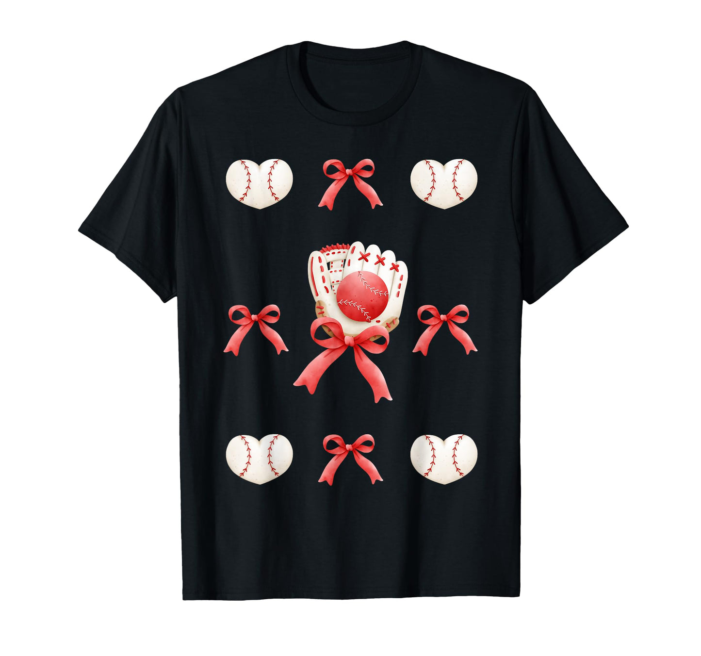 Coquette Baseball Softball Glove Bow T-Shirt - Streetwear Style Unisex - T-Shirt, Sweatshirt, Hoodie