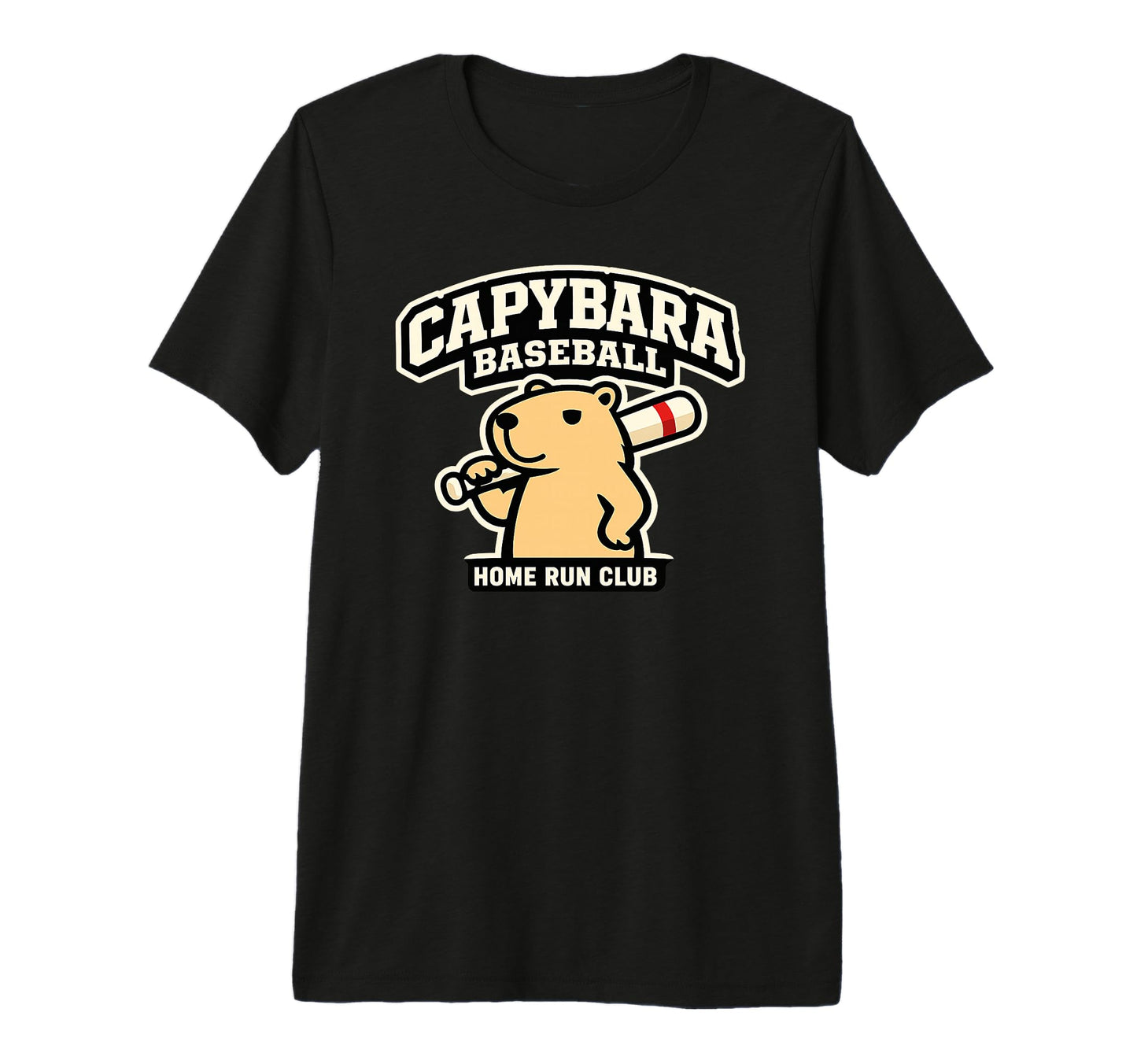 Capybara Baseball Home Run Club Funny T-Shirt - Graphic Print Men Women - T-Shirt, Sweatshirt, Hoodie