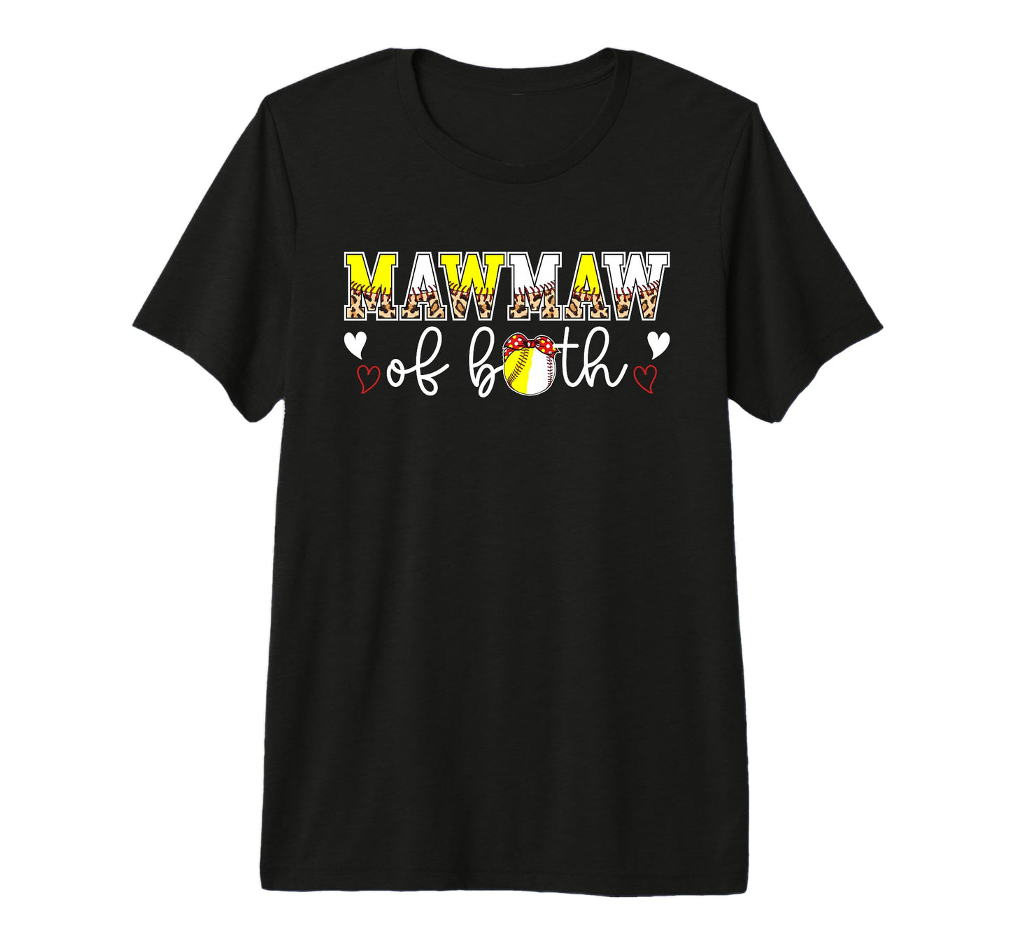 Mawmaw Both Leopard Softball Baseball T-Shirt - Trendy Graphic for Adults - T-Shirt, Sweatshirt, Hoodie