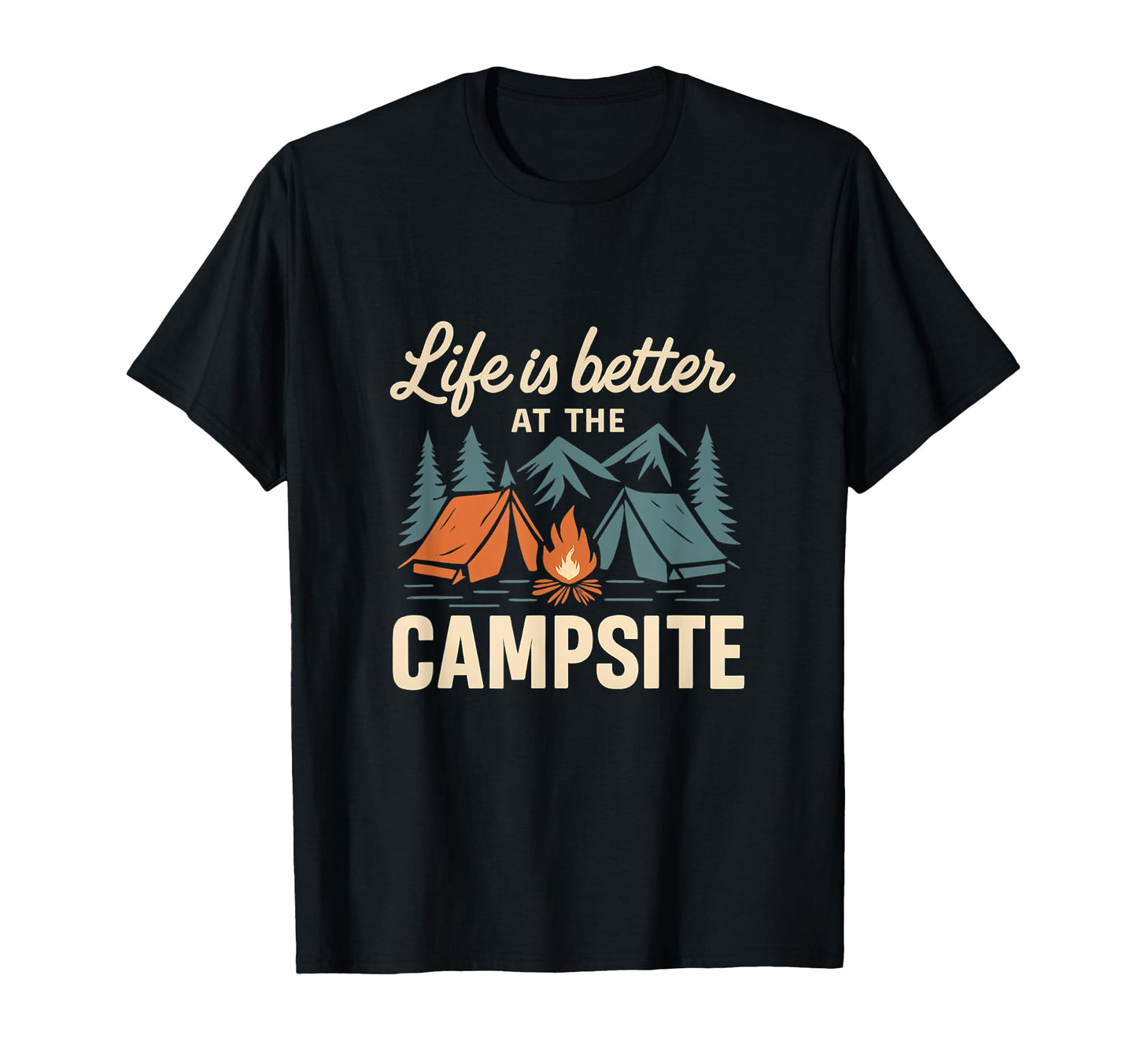 Life Is Better Campsite Postcard T-Shirt - Casual Everyday Wear Unisex - T-Shirt, Sweatshirt, Hoodie