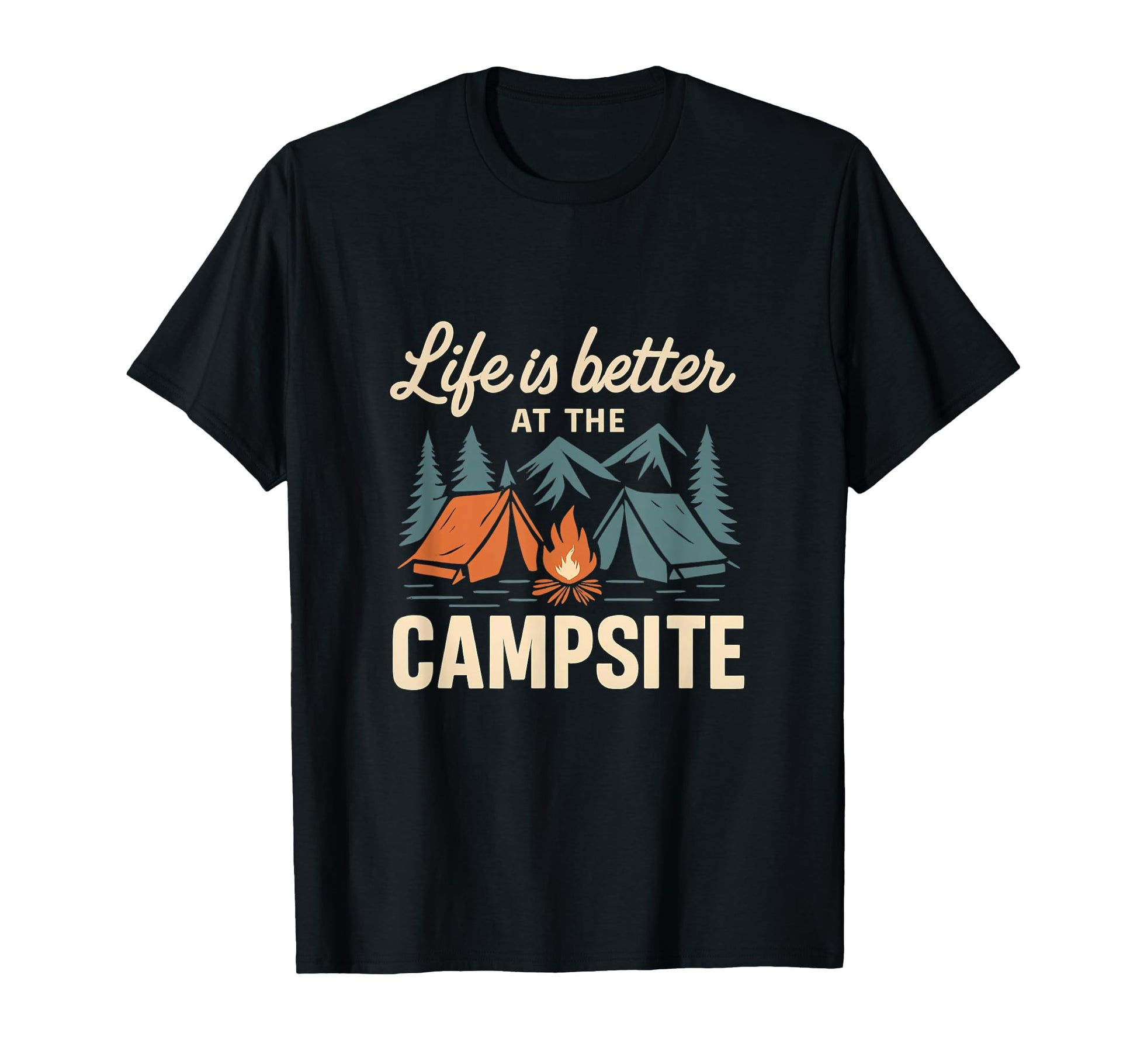 Life Is Better Campsite Postcard T-Shirt - Casual Everyday Wear Unisex - T-Shirt, Sweatshirt, Hoodie