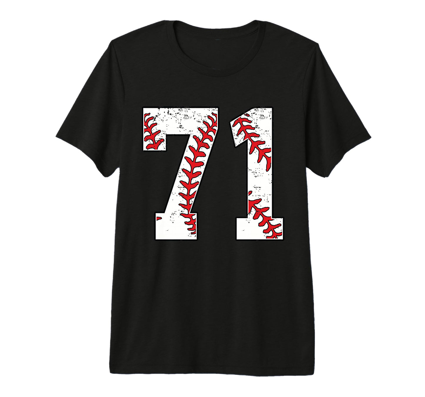 Number 71 Baseball 71 Jersey Number T-Shirt - Fun Novelty Design Unisex - T-Shirt, Sweatshirt, Hoodie