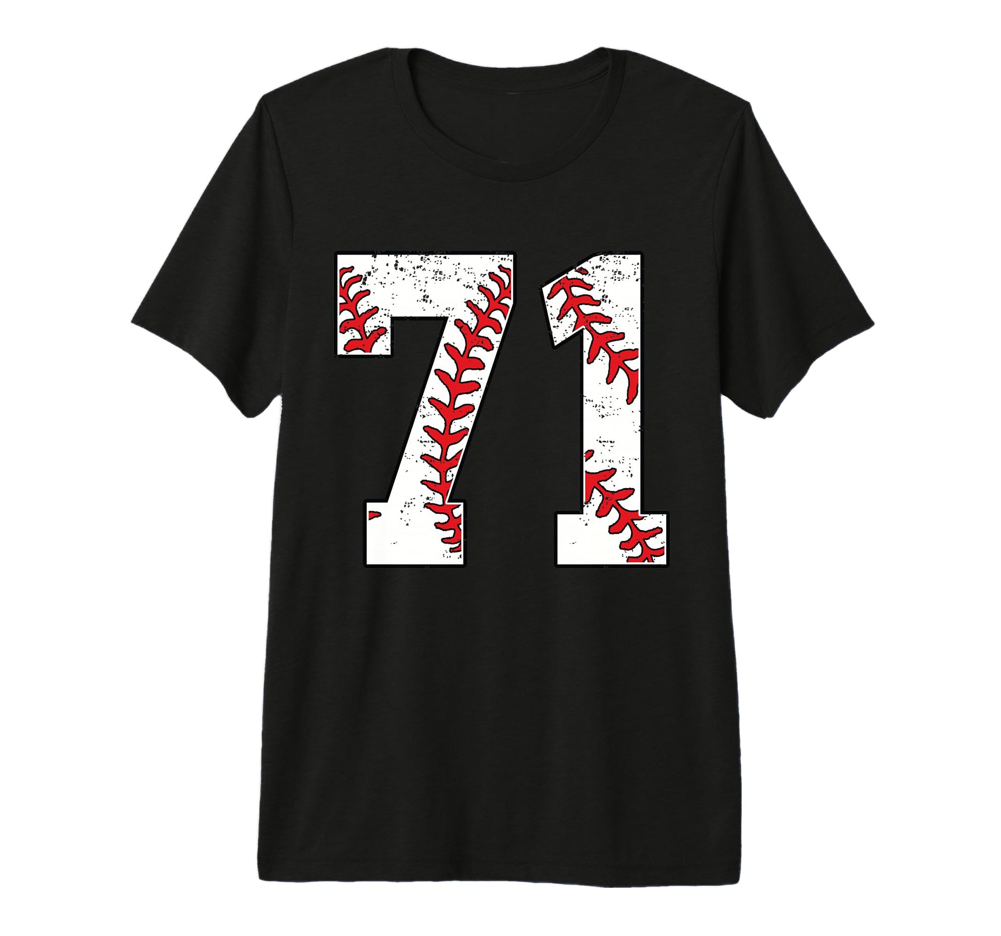 Number 71 Baseball 71 Jersey Number T-Shirt - Fun Novelty Design Unisex - T-Shirt, Sweatshirt, Hoodie