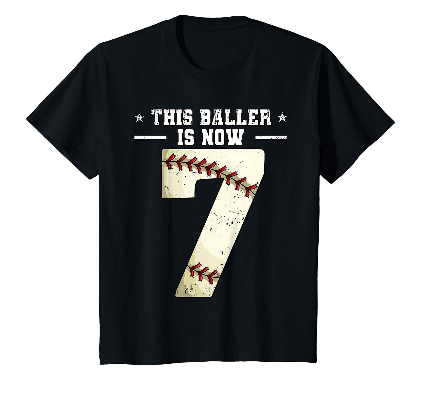 7Th Birthday Baseball This Baller Is T-Shirt - Custom Art Print Men Women - T-Shirt, Sweatshirt, Hoodie