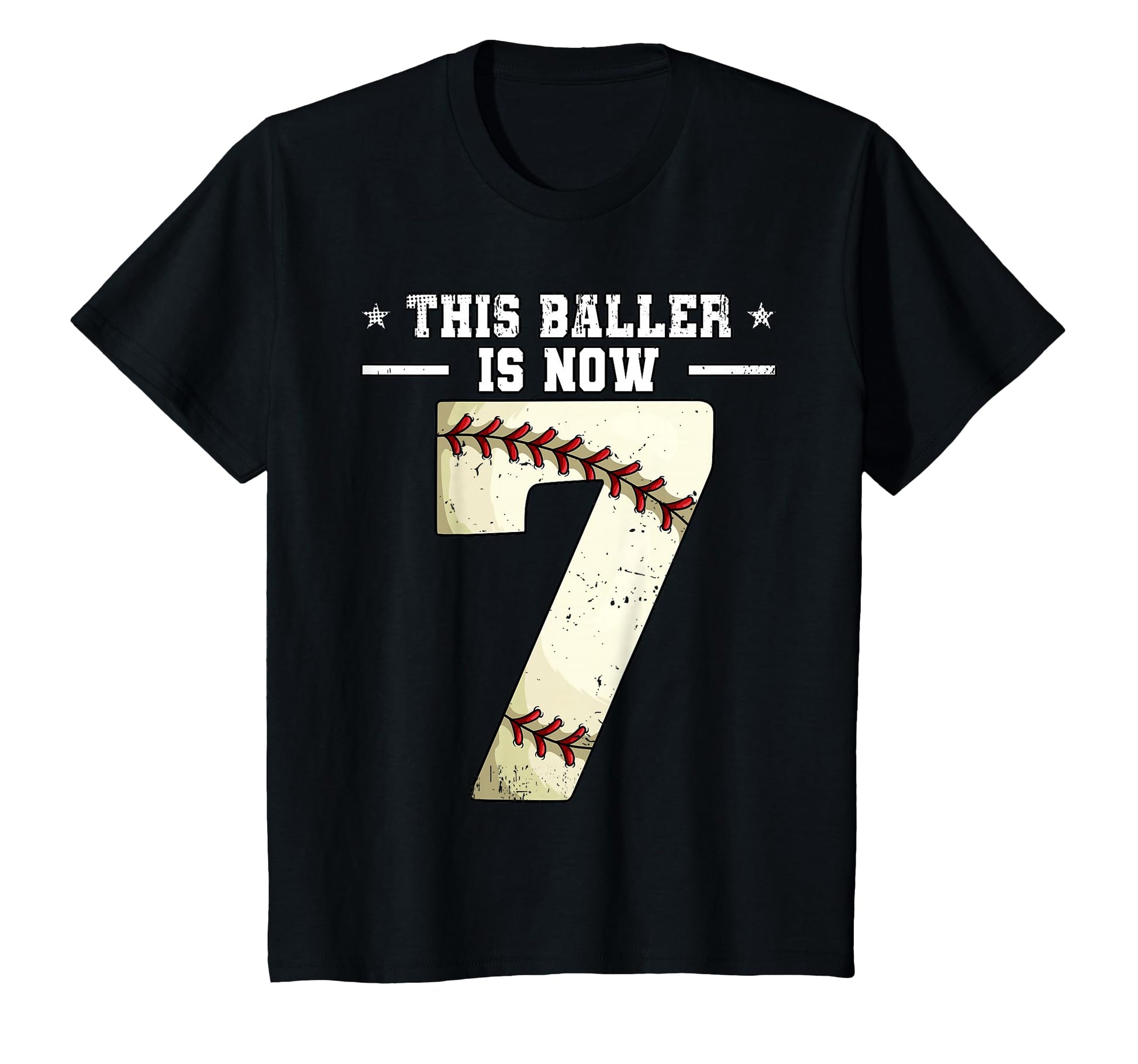 7Th Birthday Baseball This Baller Is T-Shirt - Custom Art Print Men Women - T-Shirt, Sweatshirt, Hoodie