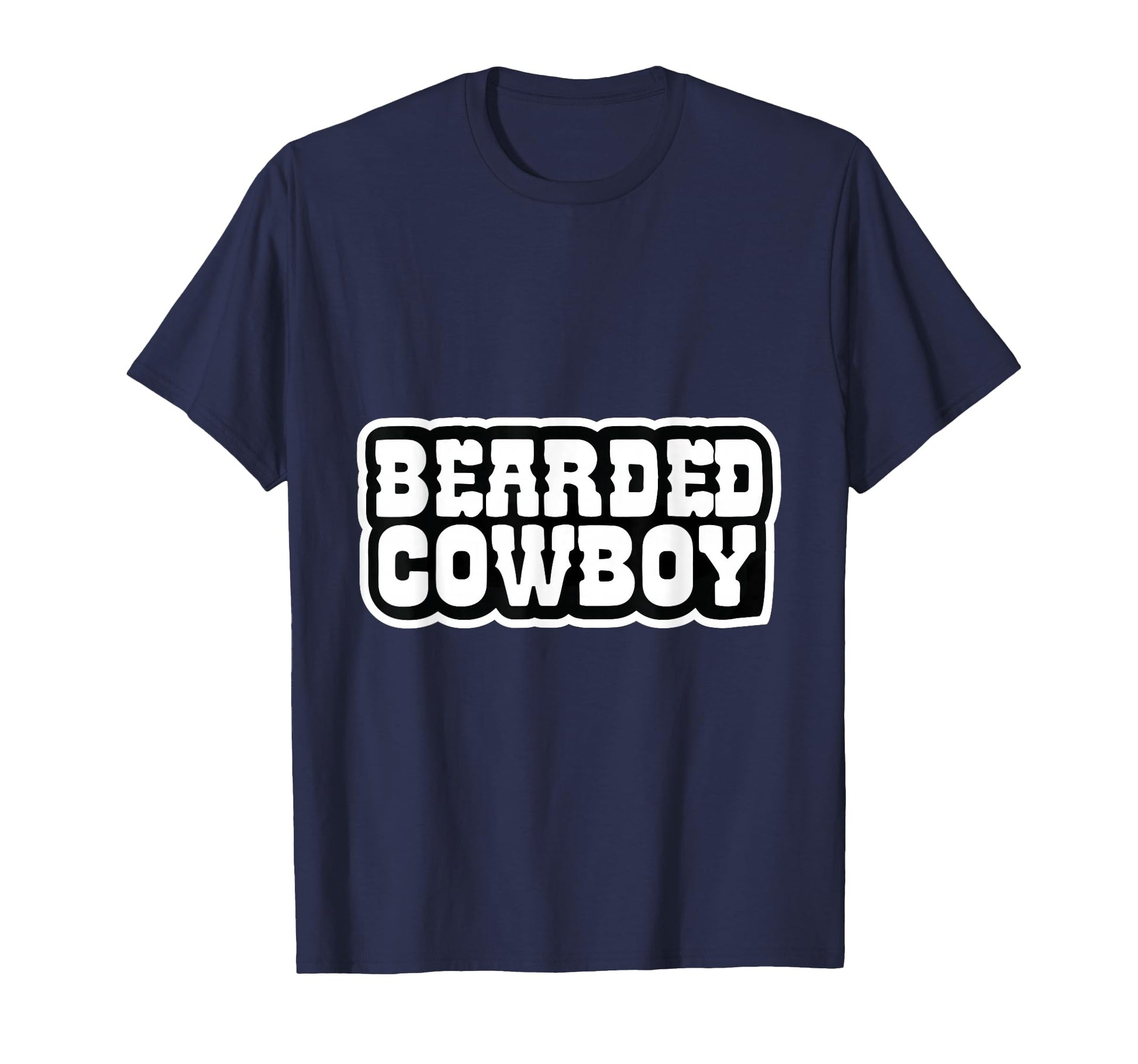 Mens Bearded Cowboy Western Mustache T-Shirt - Minimalist Print Men Women - T-Shirt, Sweatshirt, Hoodie