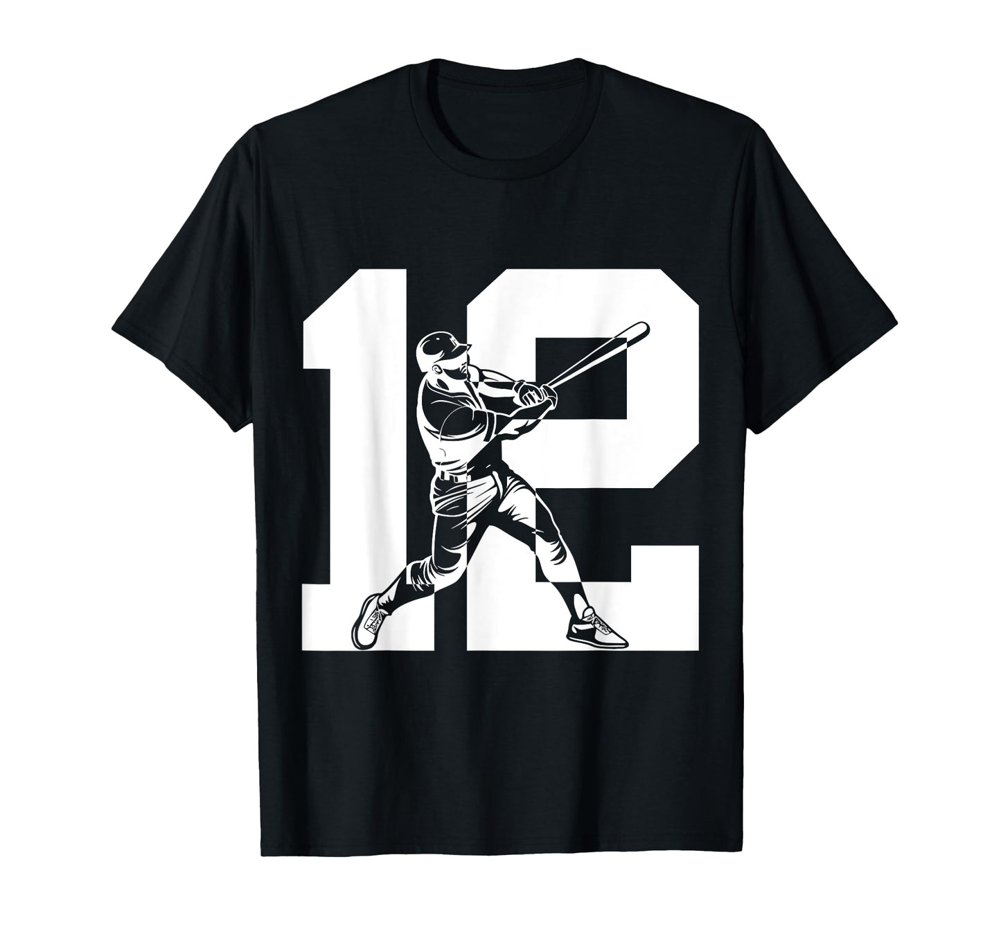 Number 12 Years Baseball 12Th T-Shirt - Casual Everyday Wear Men Women - T-Shirt, Sweatshirt, Hoodie