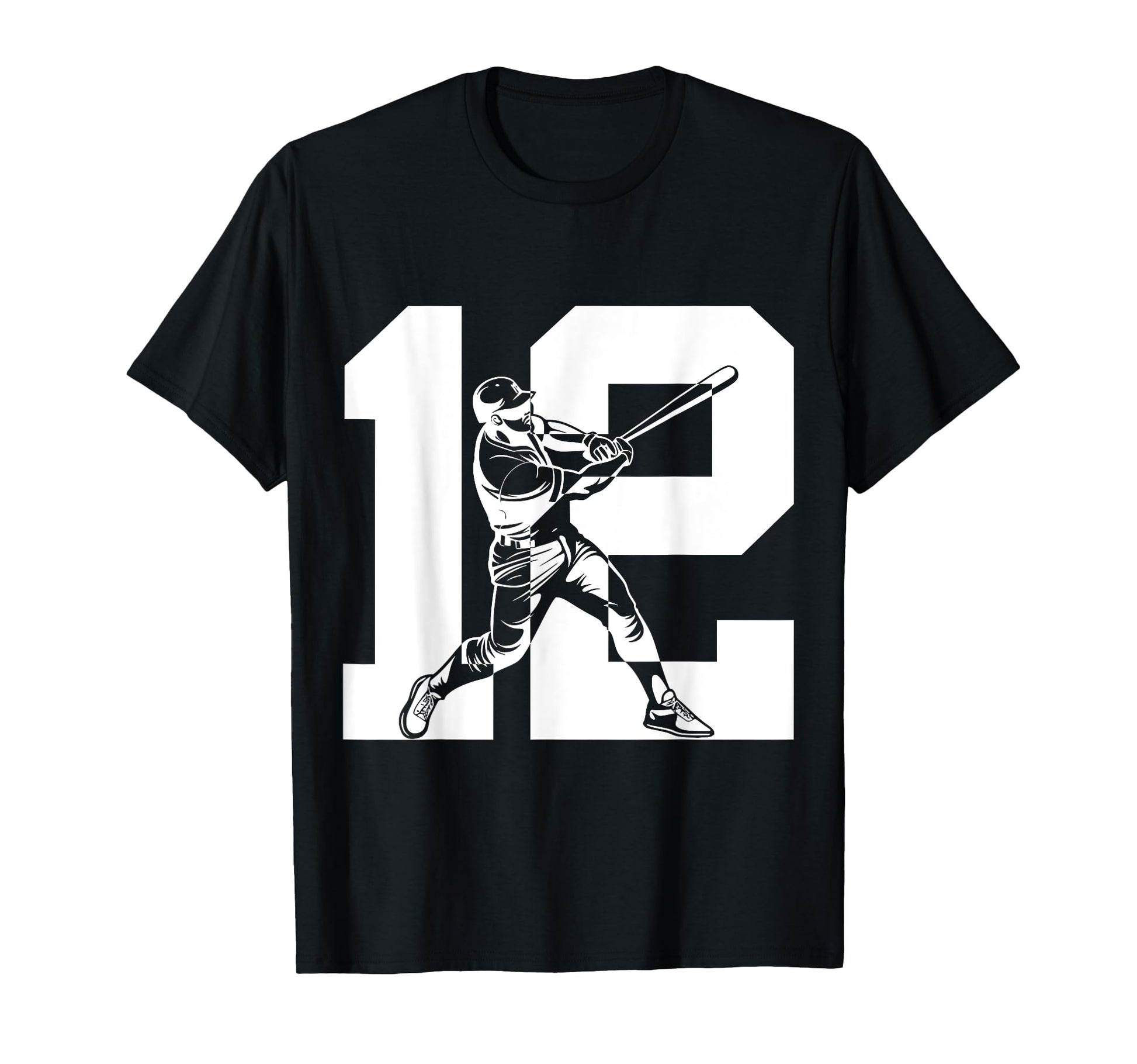Number 12 Years Baseball 12Th T-Shirt - Casual Everyday Wear Men Women - T-Shirt, Sweatshirt, Hoodie