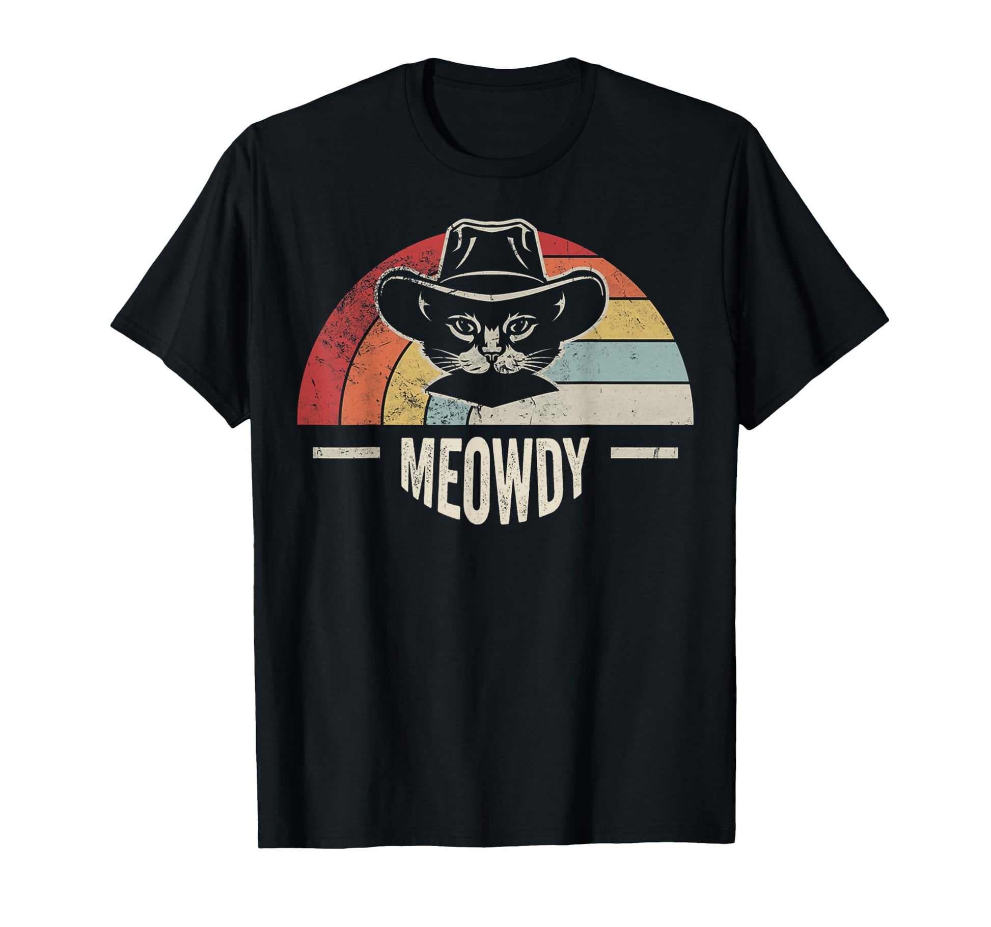 Meowdy Cat Funny Cowboy Western T-Shirt - Fun Novelty Design Unisex - T-Shirt, Sweatshirt, Hoodie