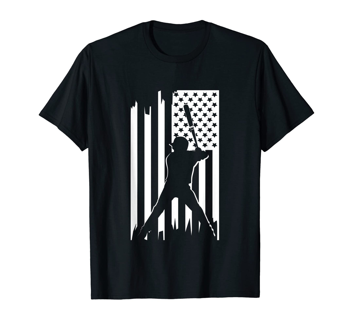 American Flag Baseball Baseball T-Shirt - Novelty Apparel for Adults - T-Shirt, Sweatshirt, Hoodie