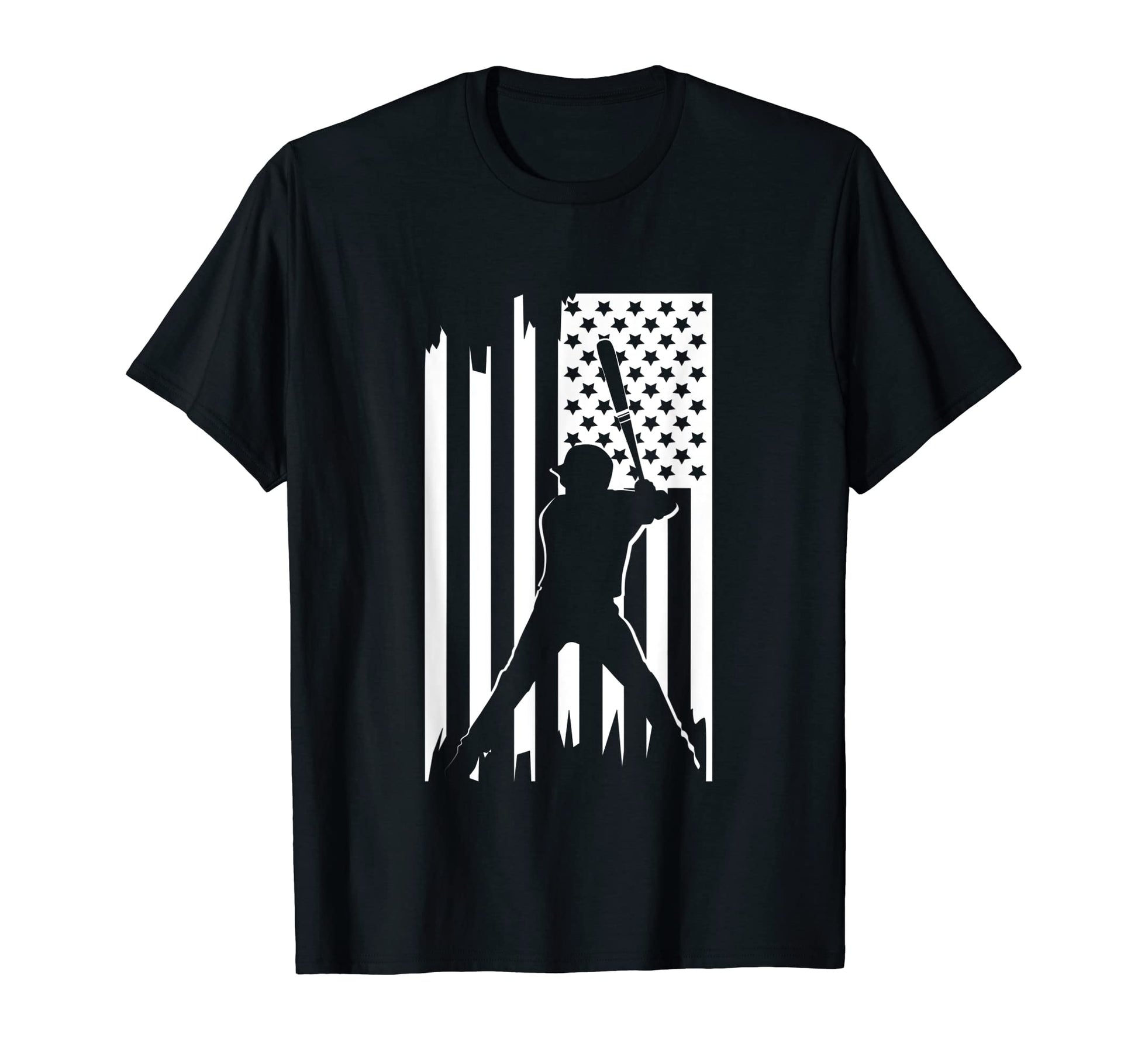 American Flag Baseball Baseball T-Shirt - Novelty Apparel for Adults - T-Shirt, Sweatshirt, Hoodie