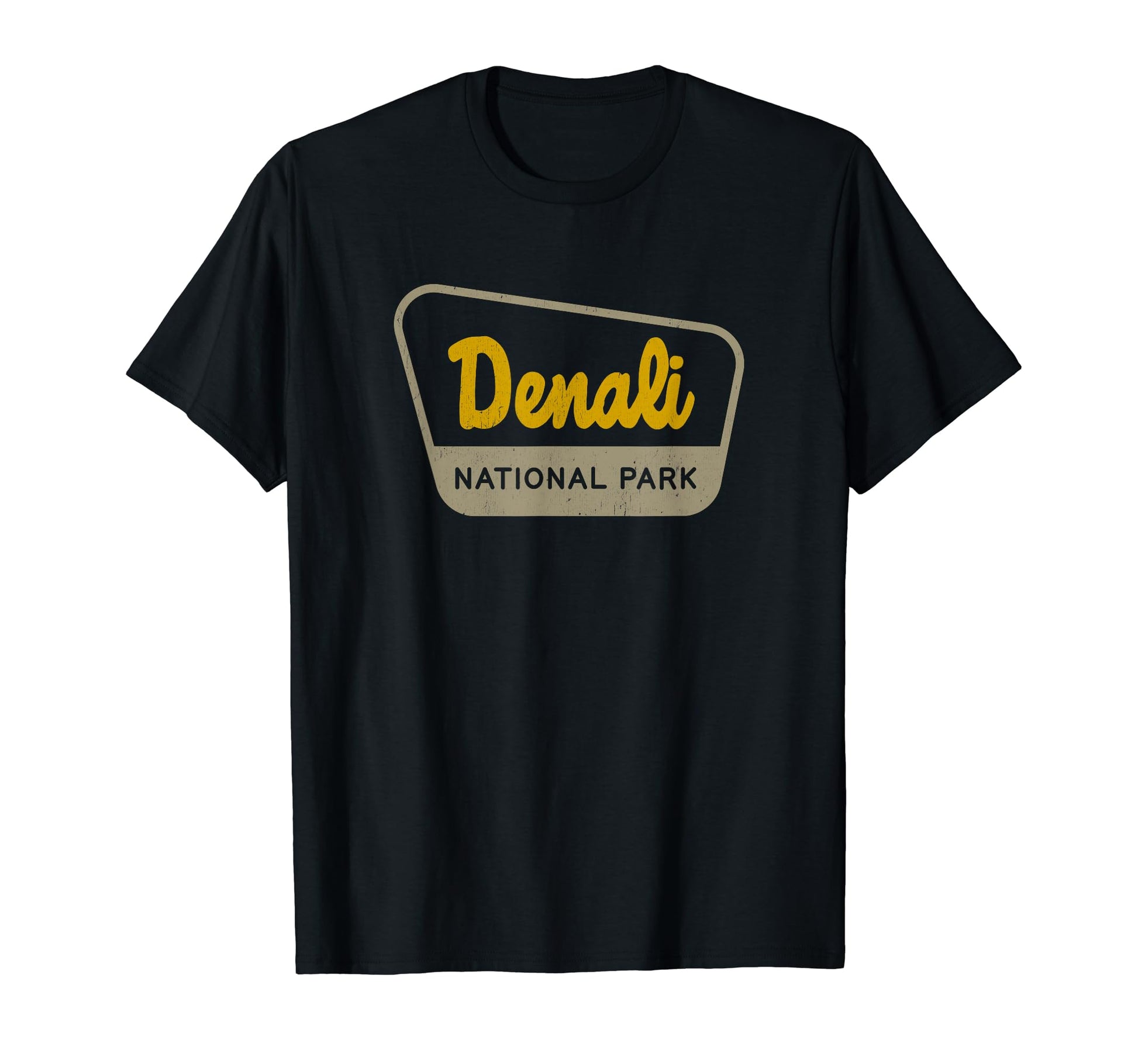 Denali National Park Two Tone Sign T-Shirt - Minimalist Print Men Women - T-Shirt, Sweatshirt, Hoodie