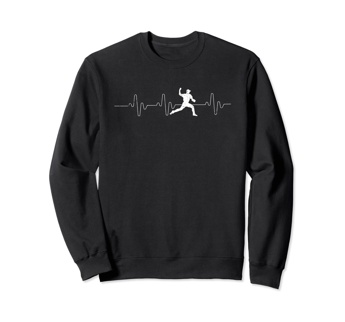 Baseball Pitcher Heartbeat Baseball Sweatshirt - Graphic Print for Adults - T-Shirt, Sweatshirt, Hoodie
