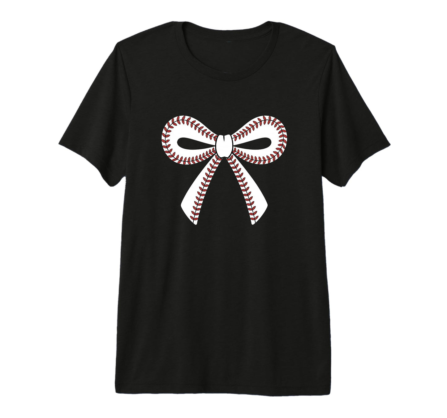 Baseball Bow Baseball Mom Mama Tri T-Shirt - Custom Art Print for Adults - T-Shirt, Sweatshirt, Hoodie