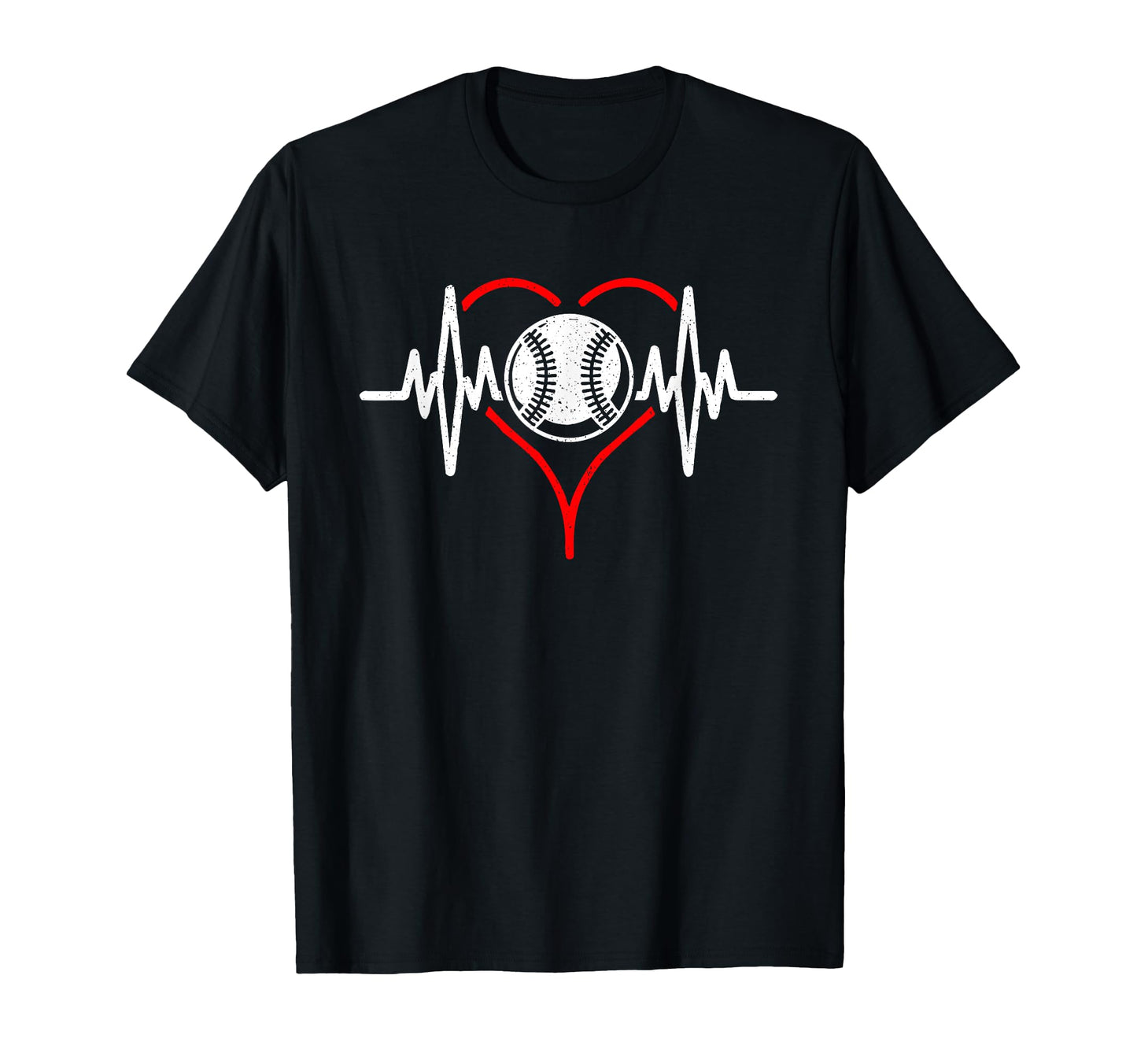 Heartbeat Baseball Sports Fan Gift T-Shirt - Minimalist Print Men Women - T-Shirt, Sweatshirt, Hoodie